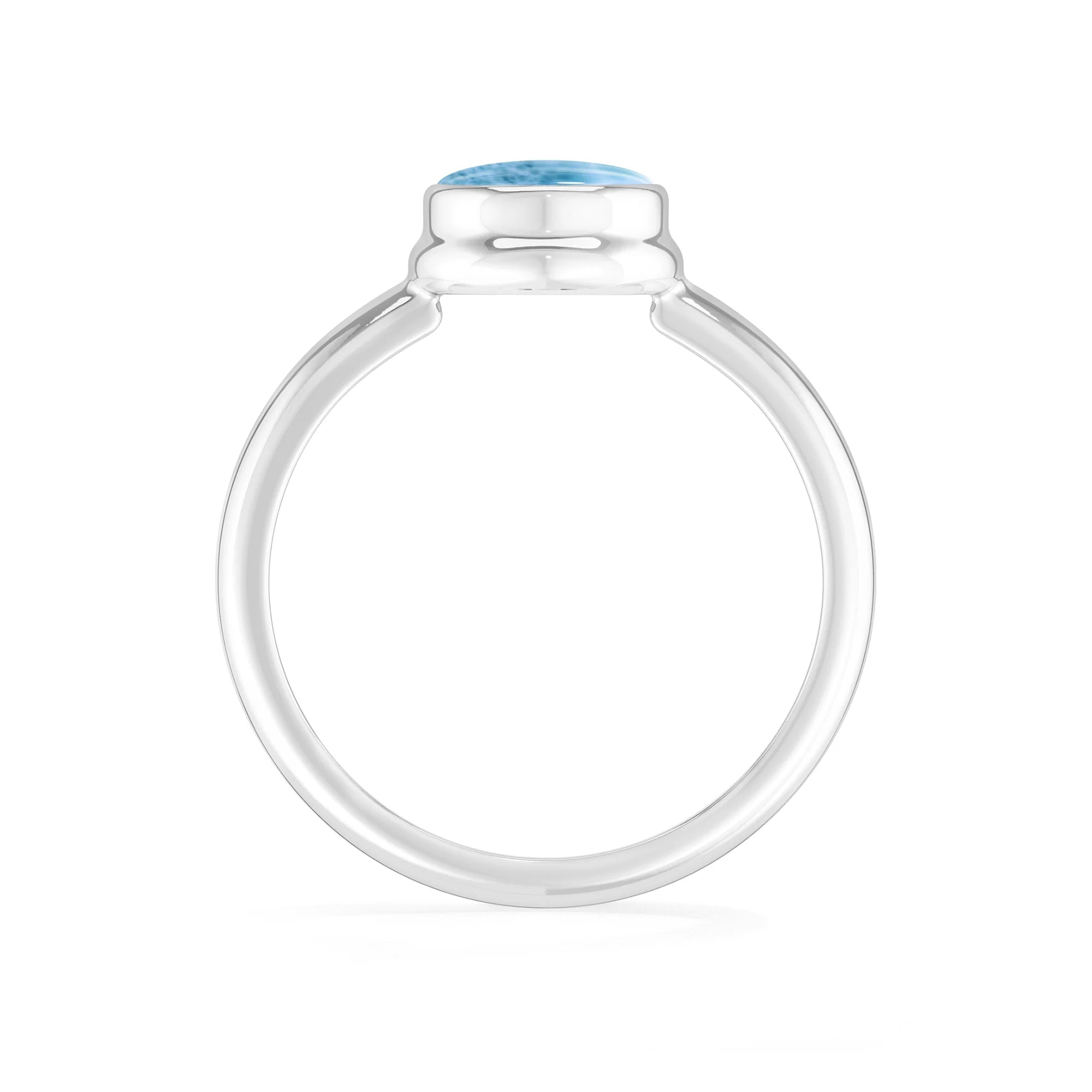 larimar bezel-set ring
