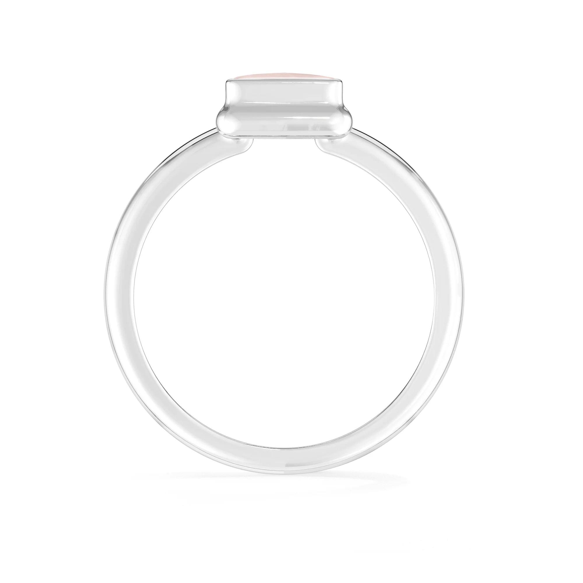 rose-quartz bezel-set ring