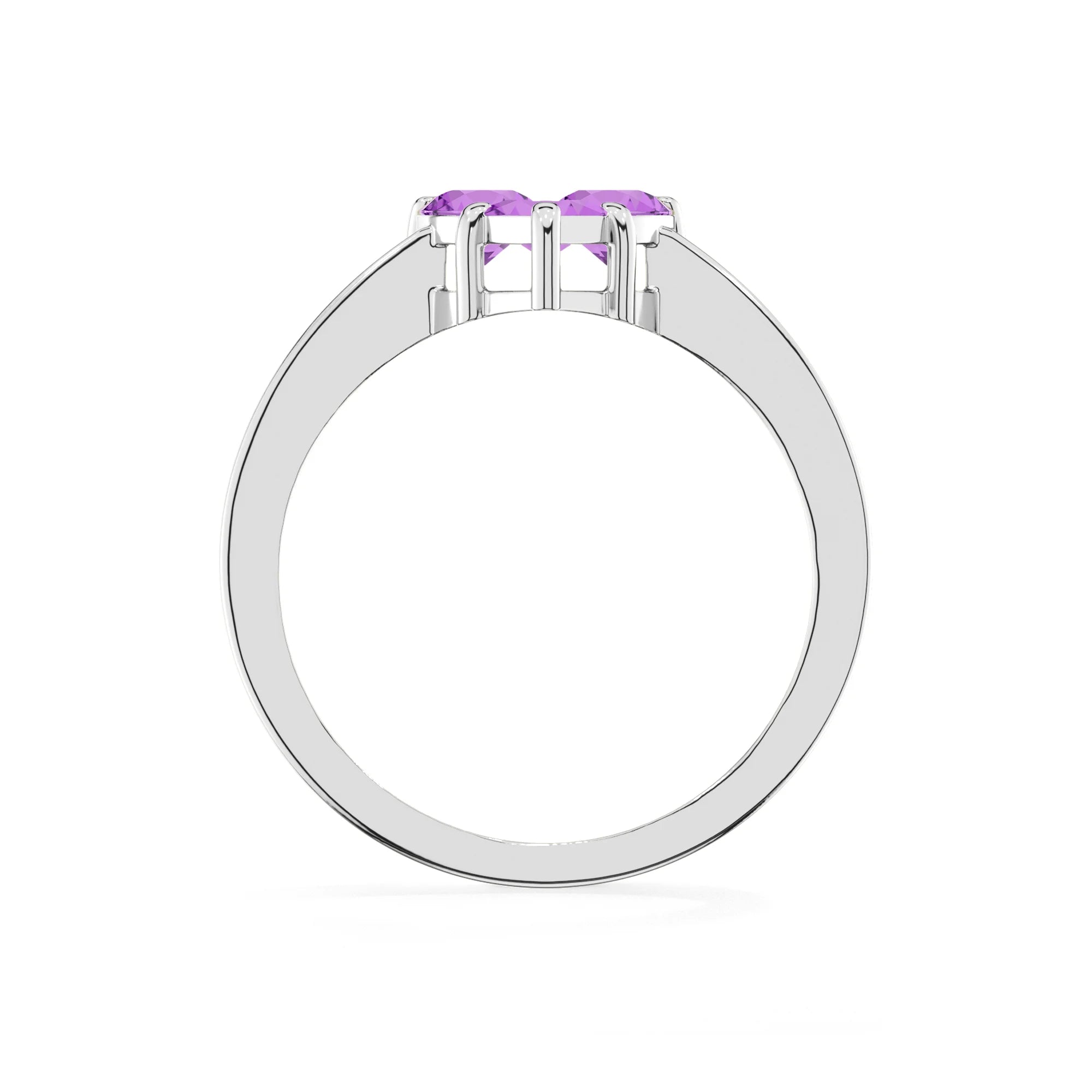 amethyst stackable prong-set ring