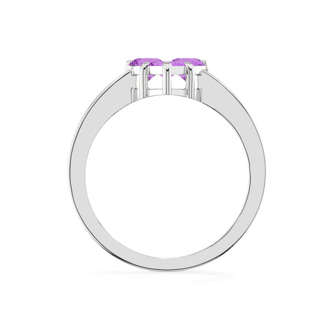 amethyst stackable prong-set ring