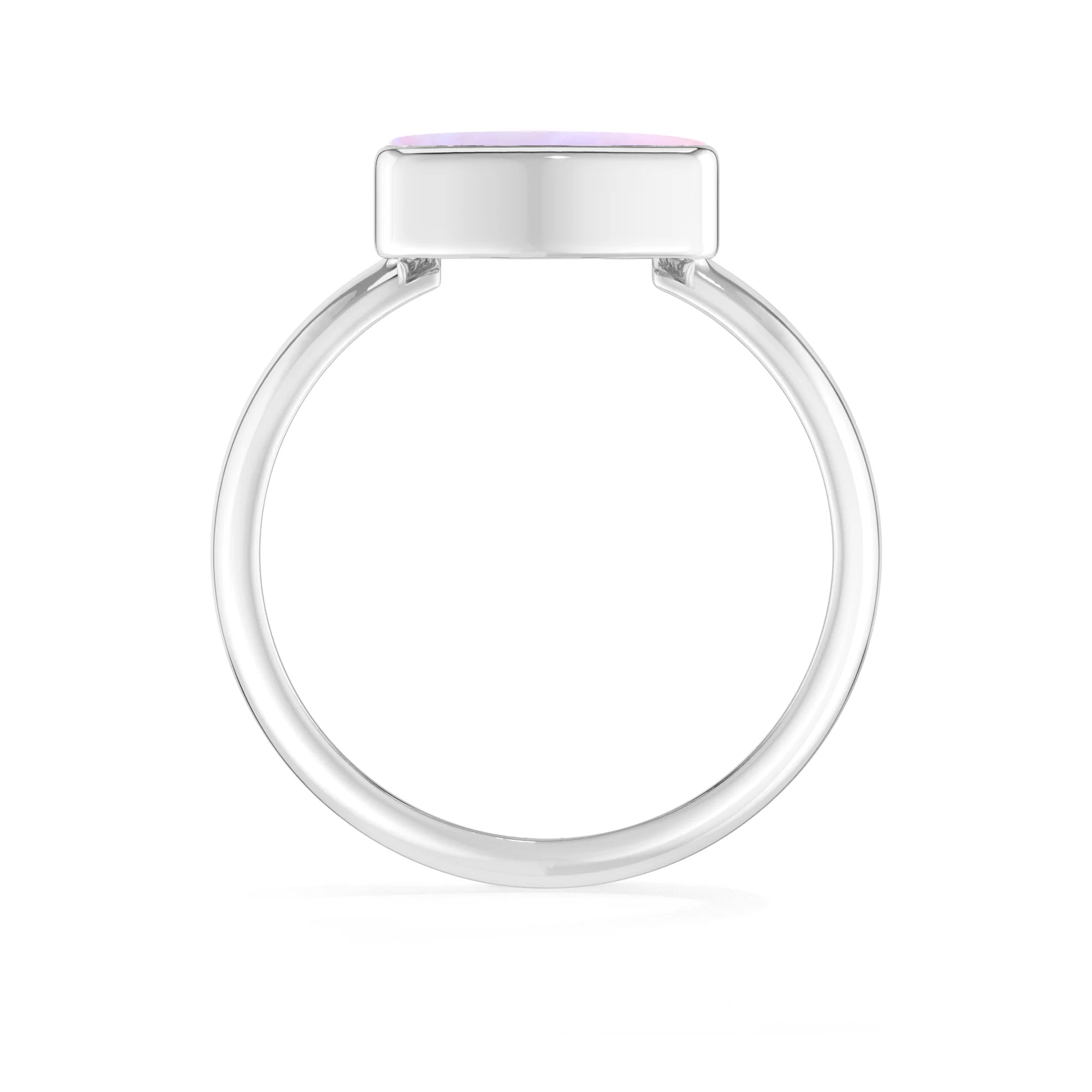 pink-moonstone bezel-set ring