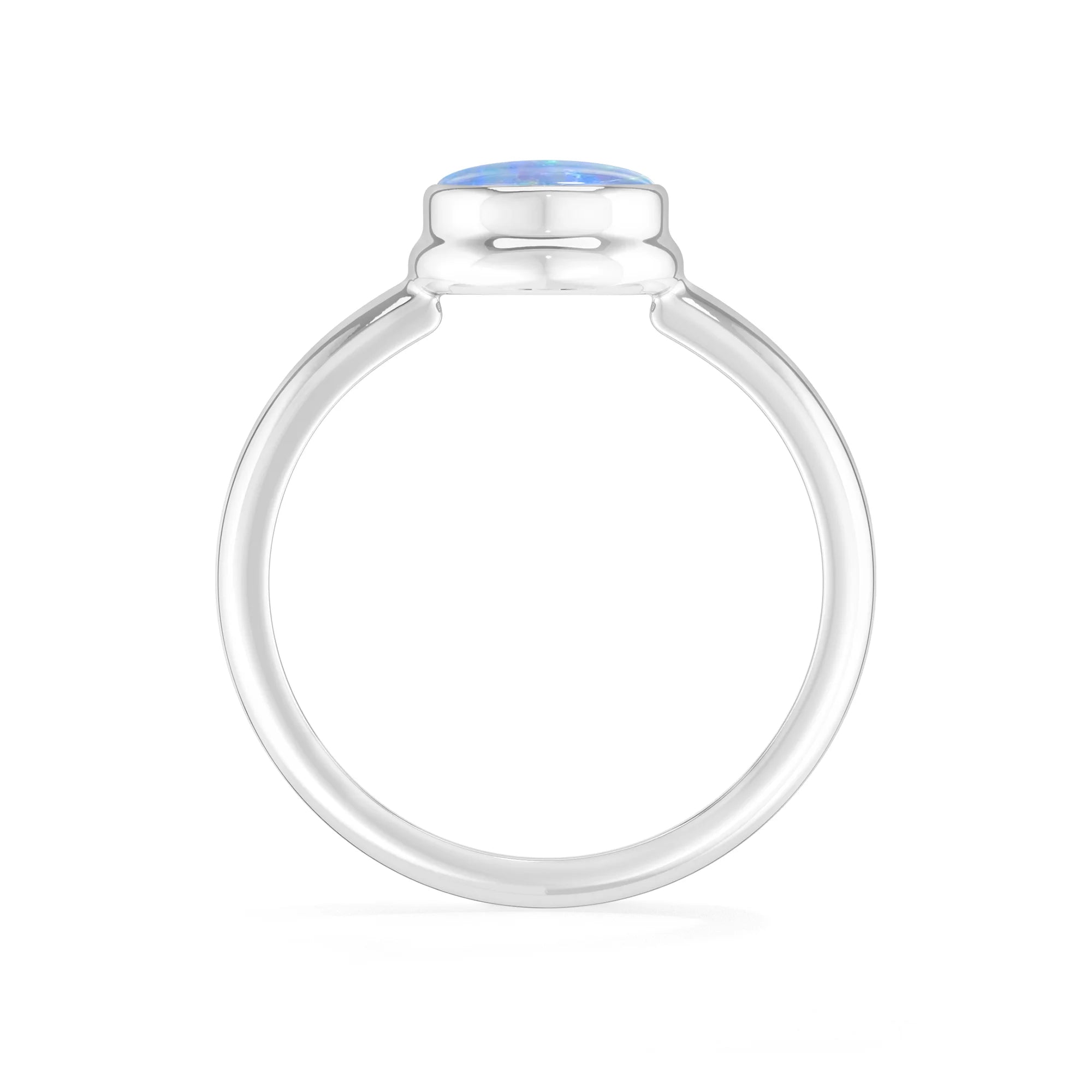 australian-opal bezel-set ring