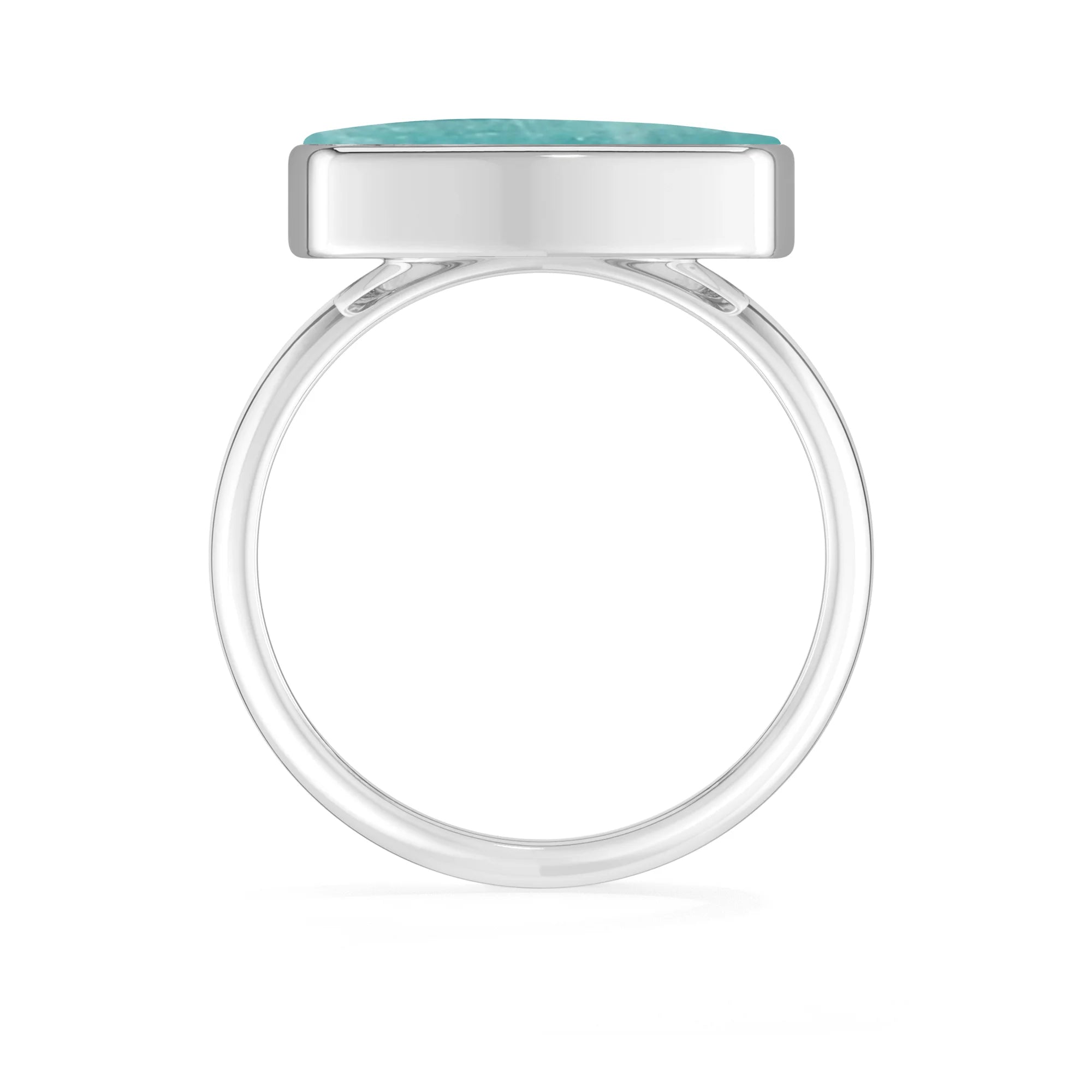 green-moonstone bezel-set ring