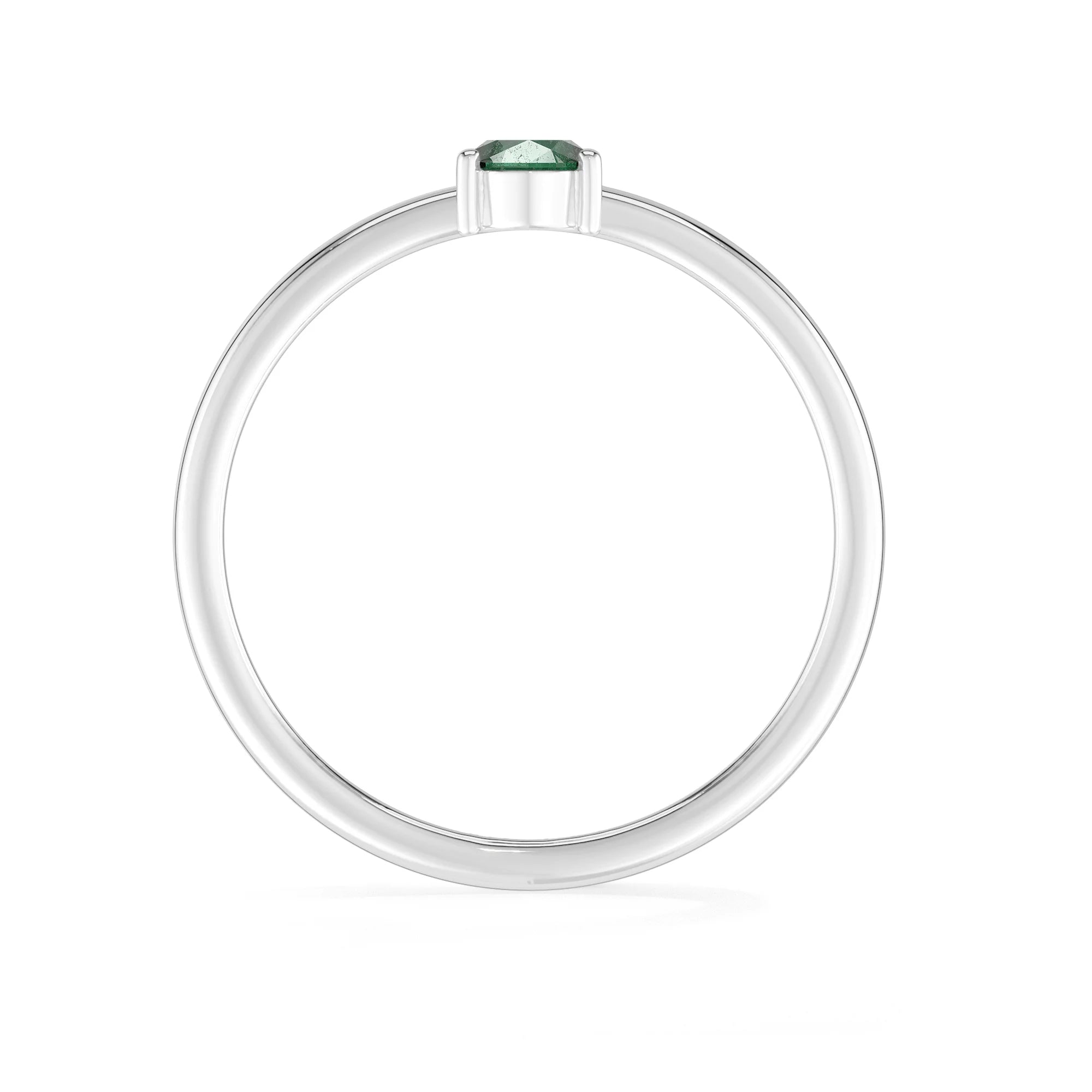 emerald stackable prong-set ring