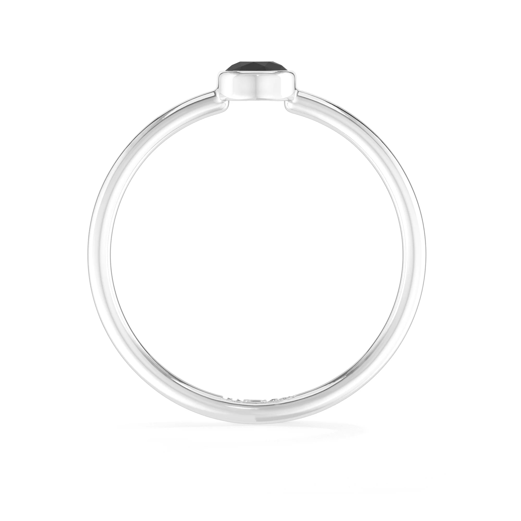 black Tourmaline stackable bezel-set ring