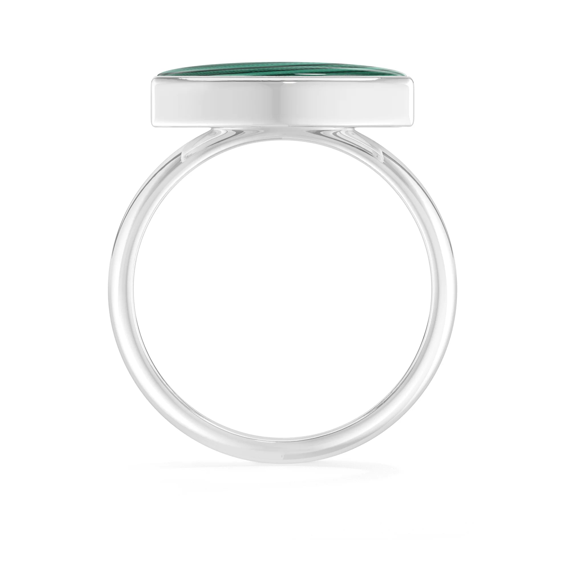 malachite bezel-set ring
