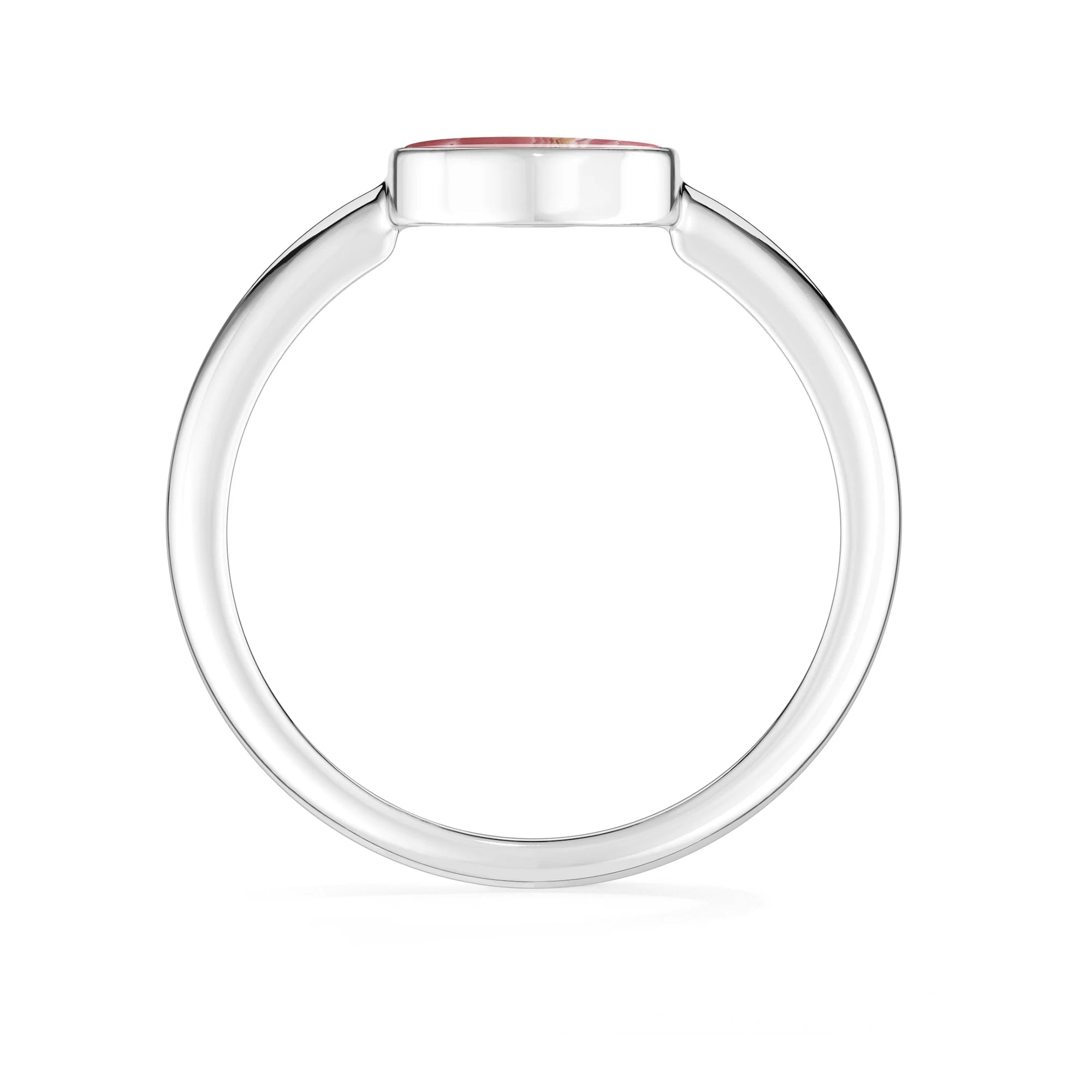 rhodochrosite bezel-set ring
