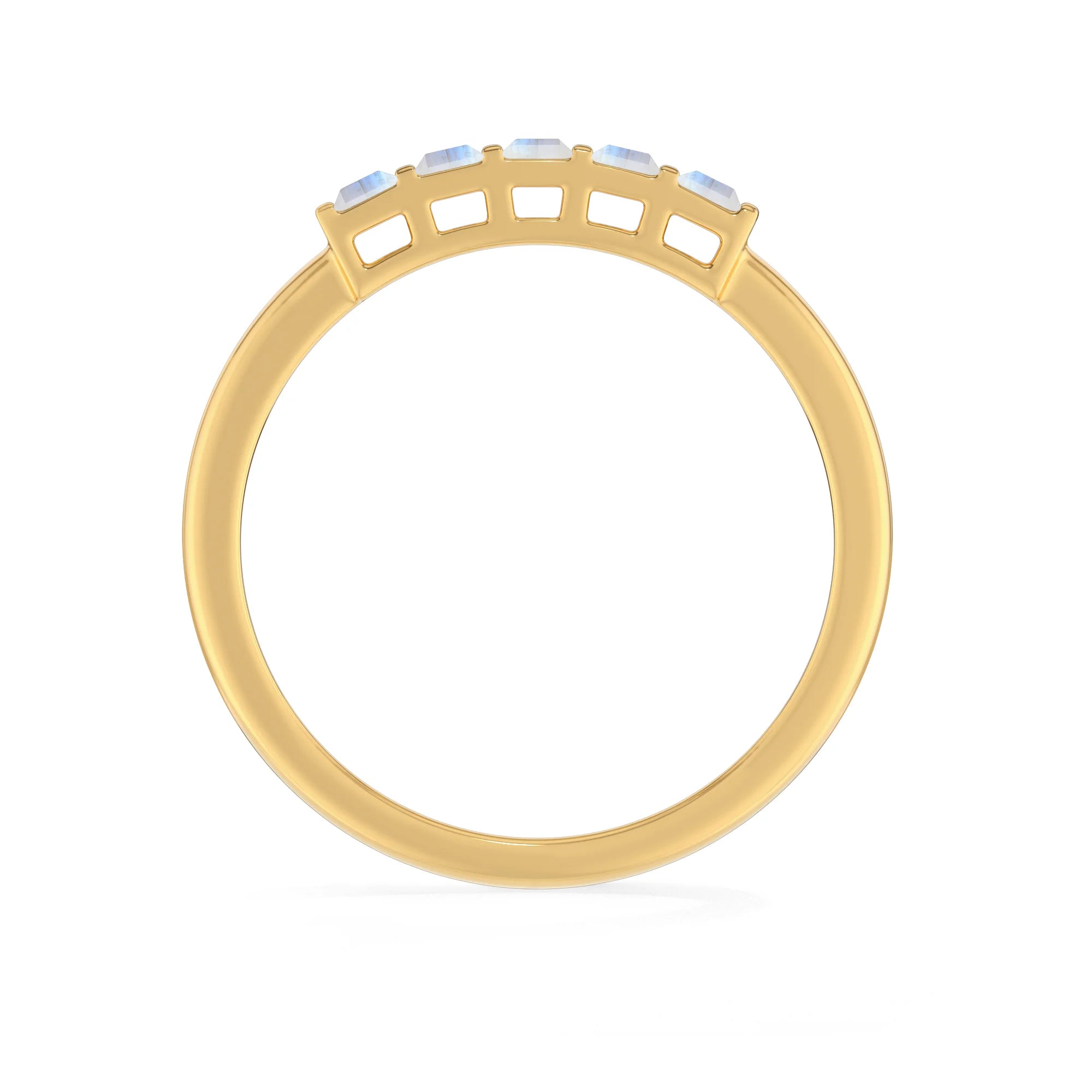 rainbow-moonstone bezel-set ring