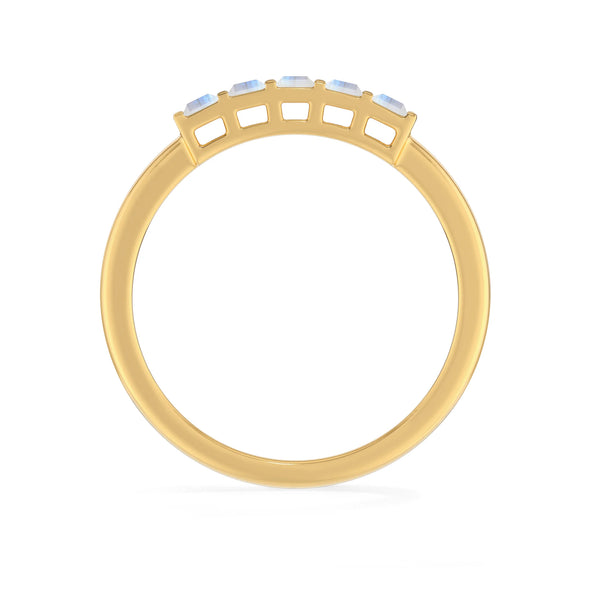 rainbow-moonstone bezel-set ring