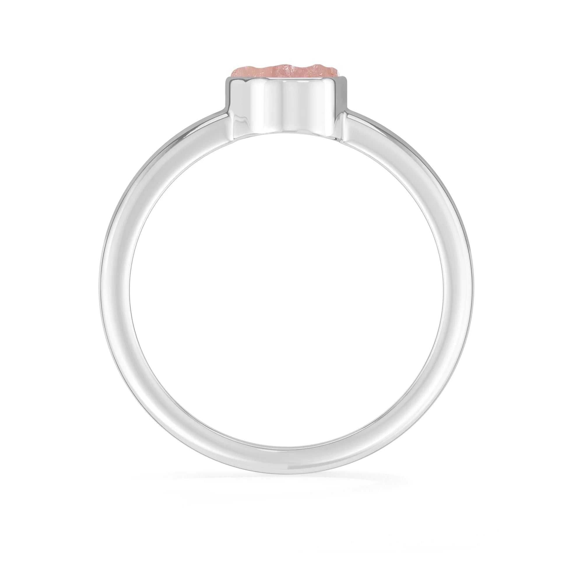 rose quartz bezel-set ring