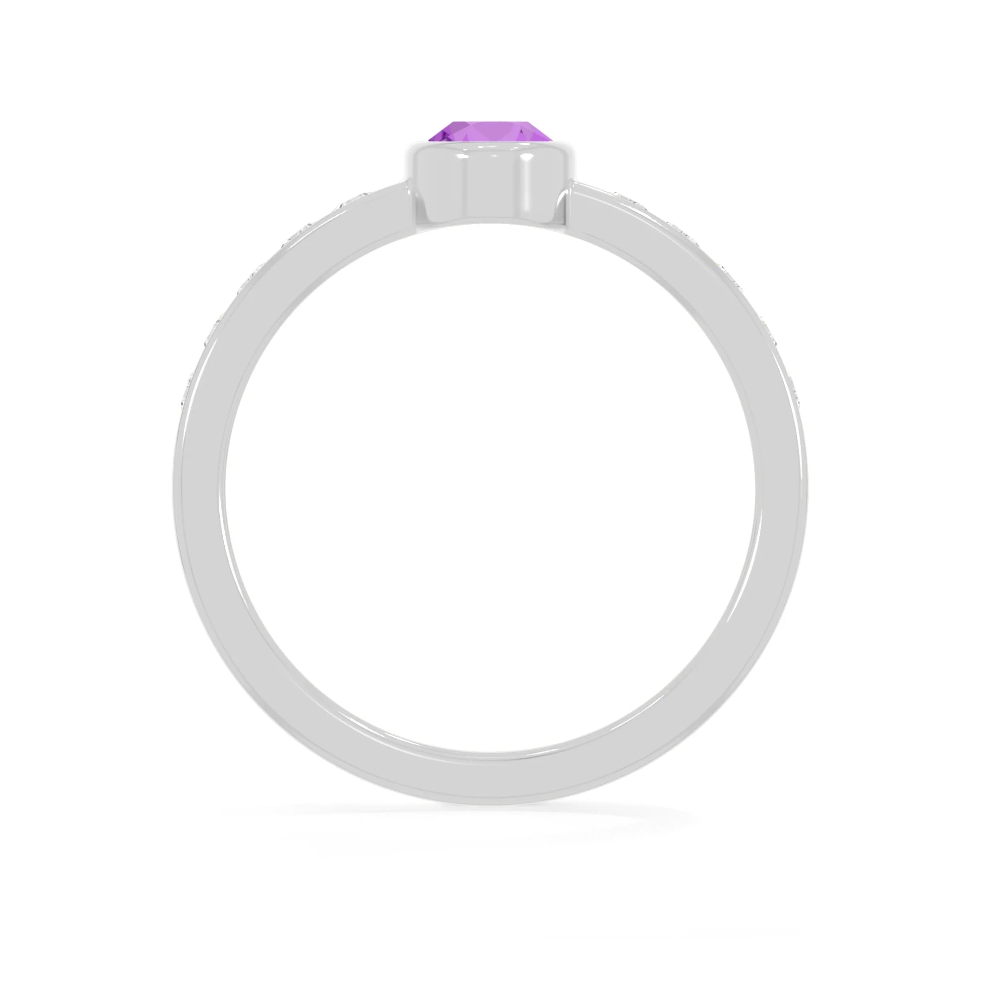 amethyst bezel-set ring