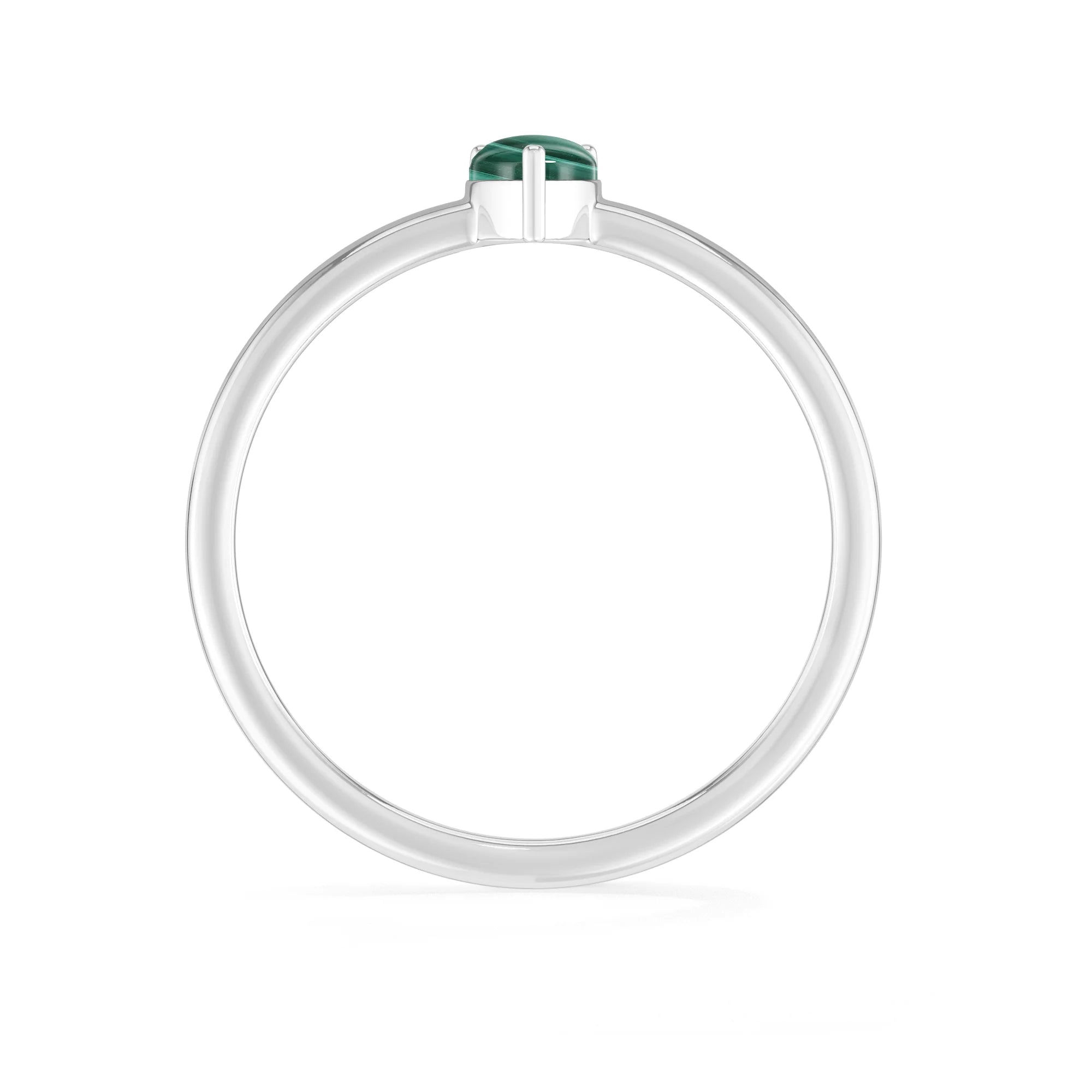 malachite stackable prong-set ring