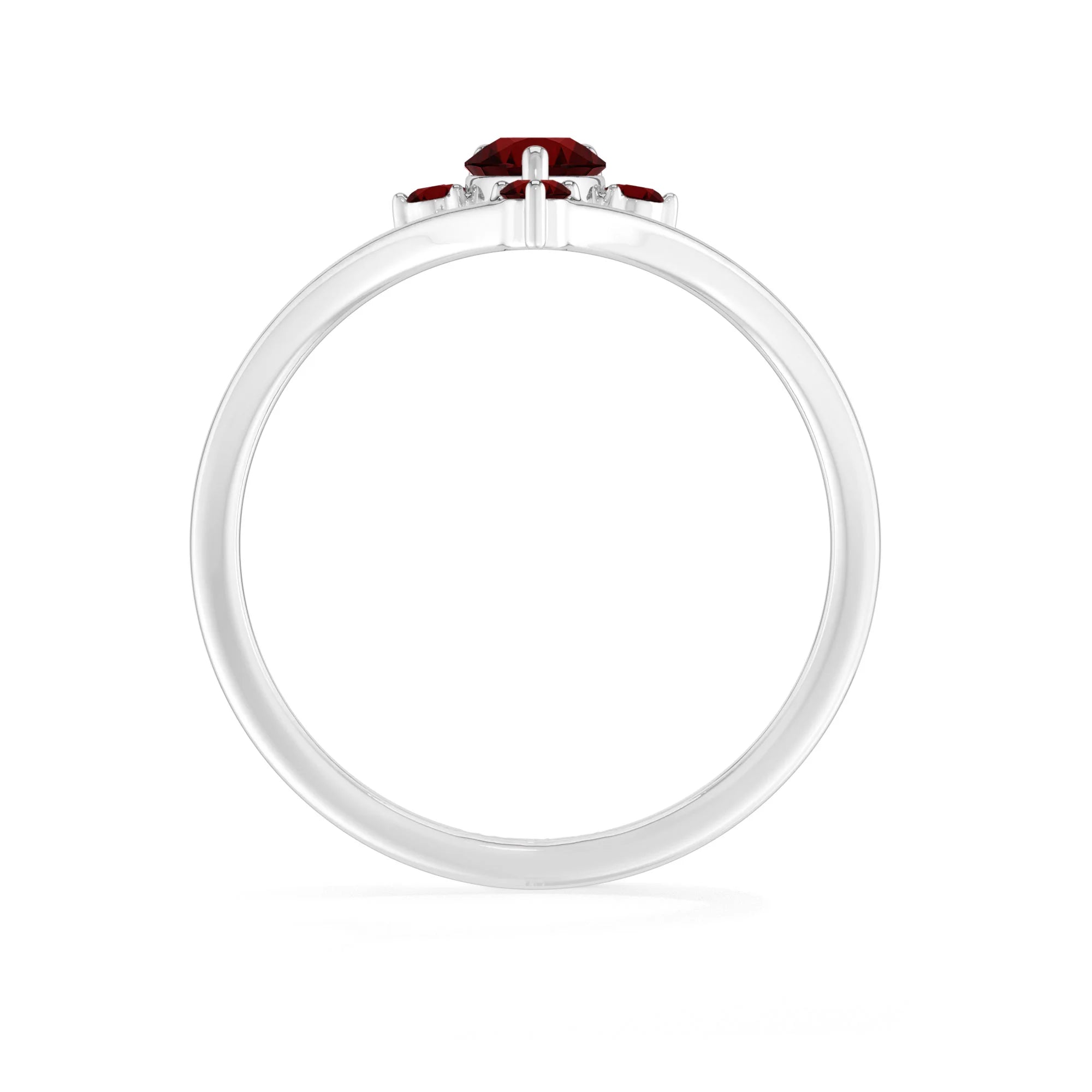 red garnet prong-set ring