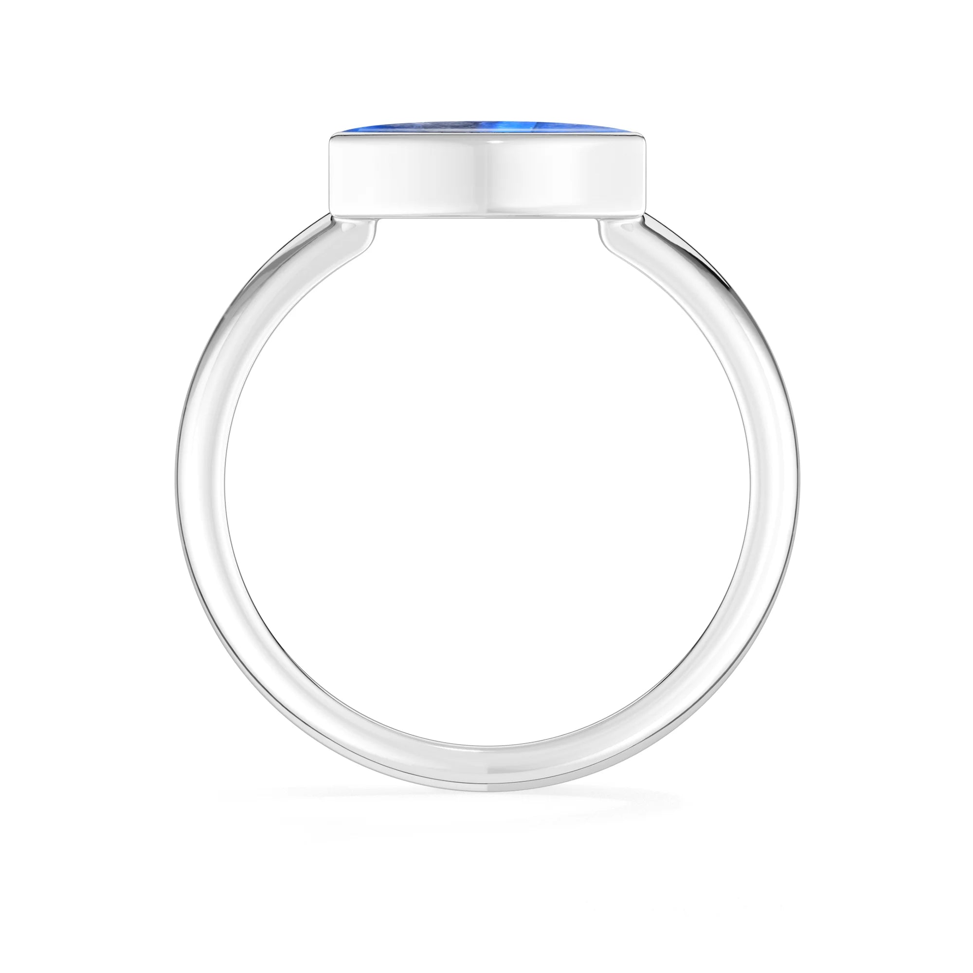 blue-moonstone bezel-set ring