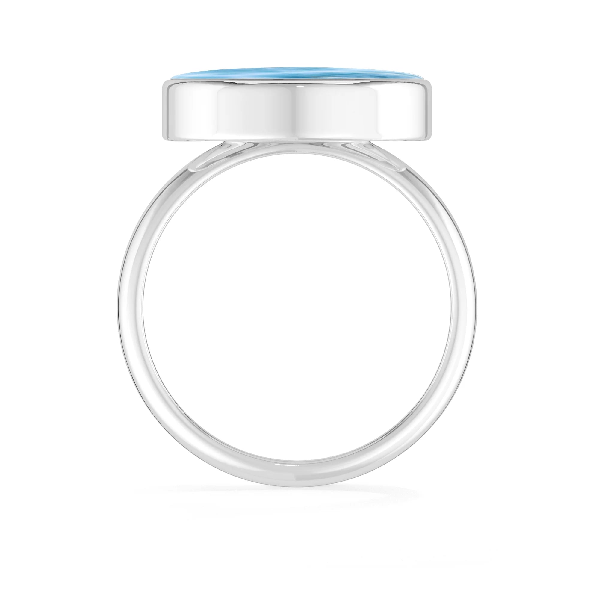 larimar bezel-set ring