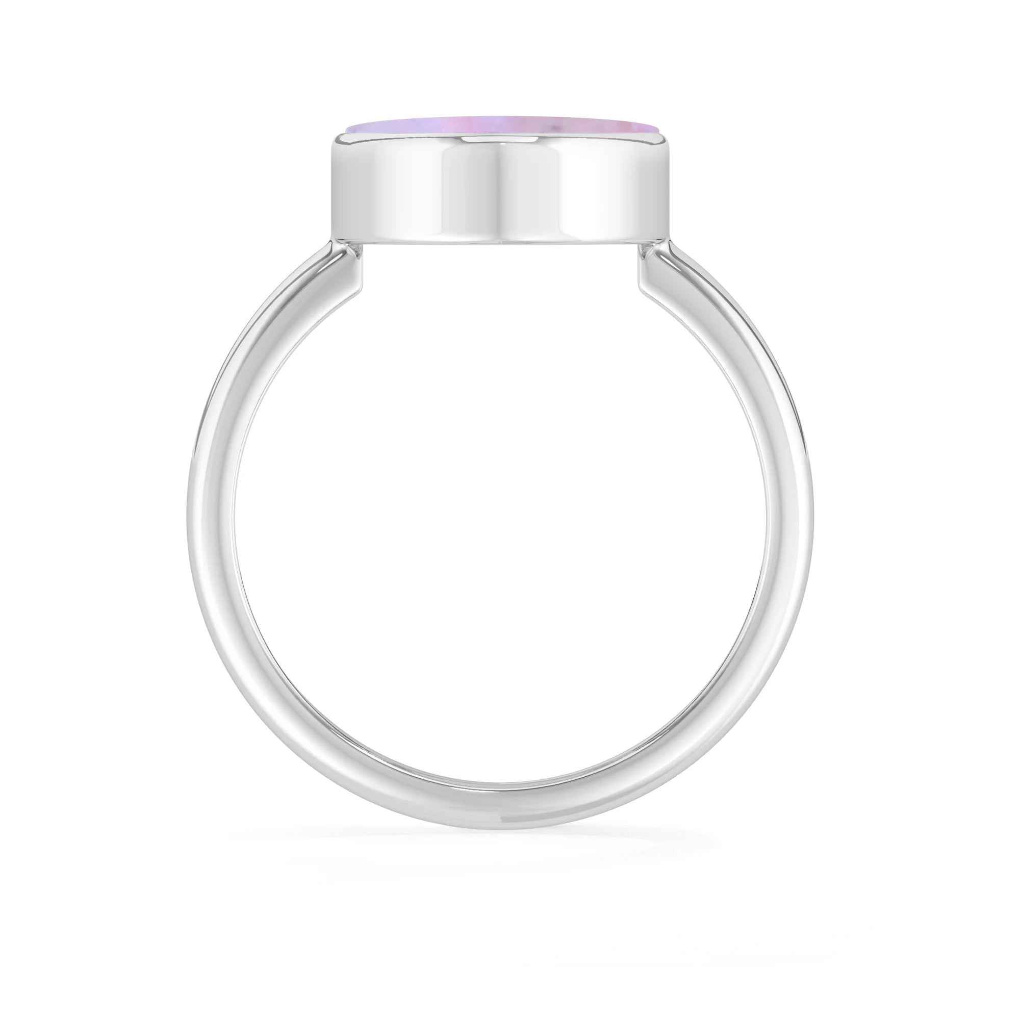 pink-moonstone bezel-set ring