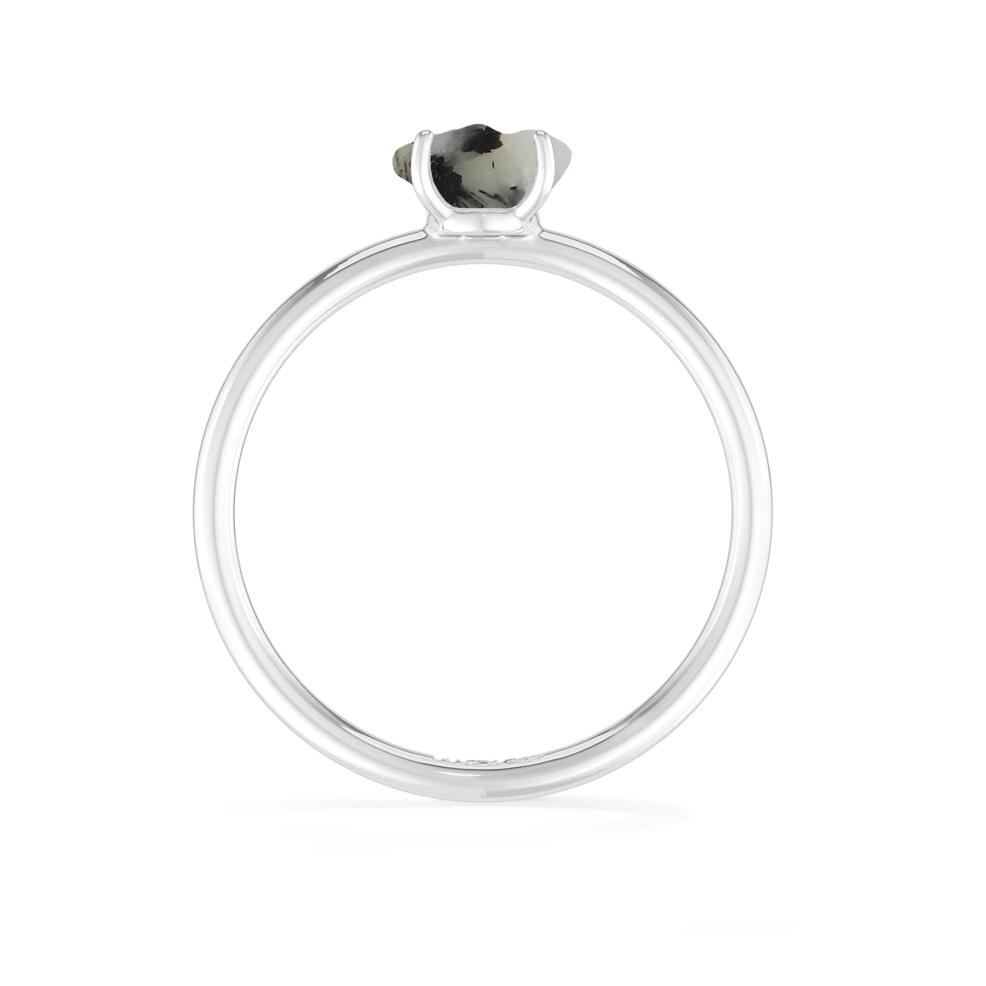 tourmalated quartz stackable prong-set ring