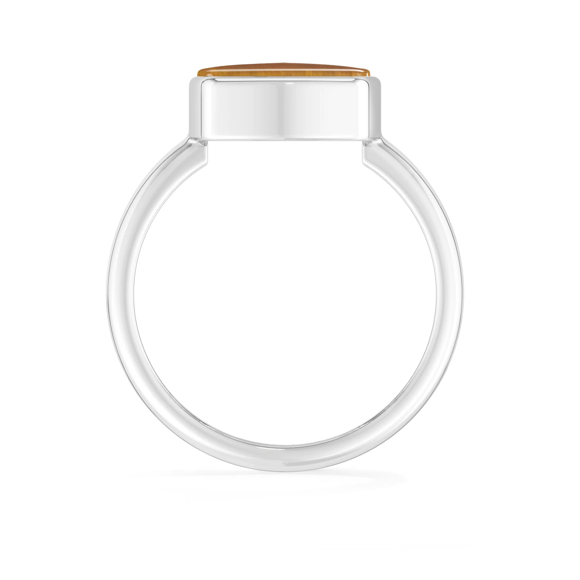 tiger-eye bezel-set ring