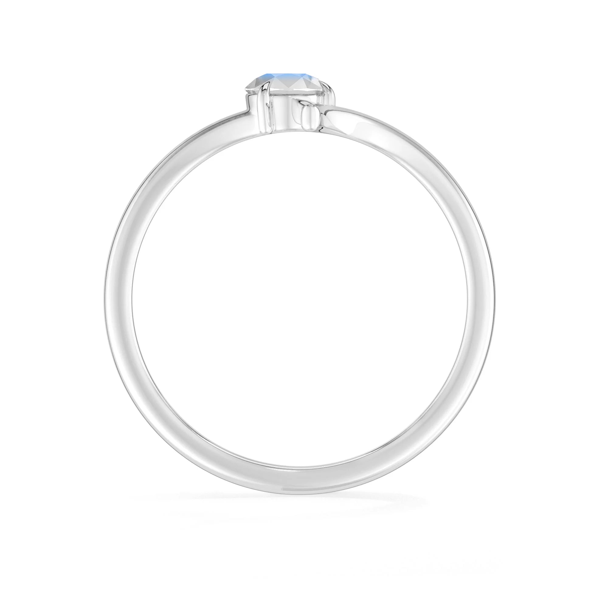 natural rainbow moonstone ring for women in sterling silver