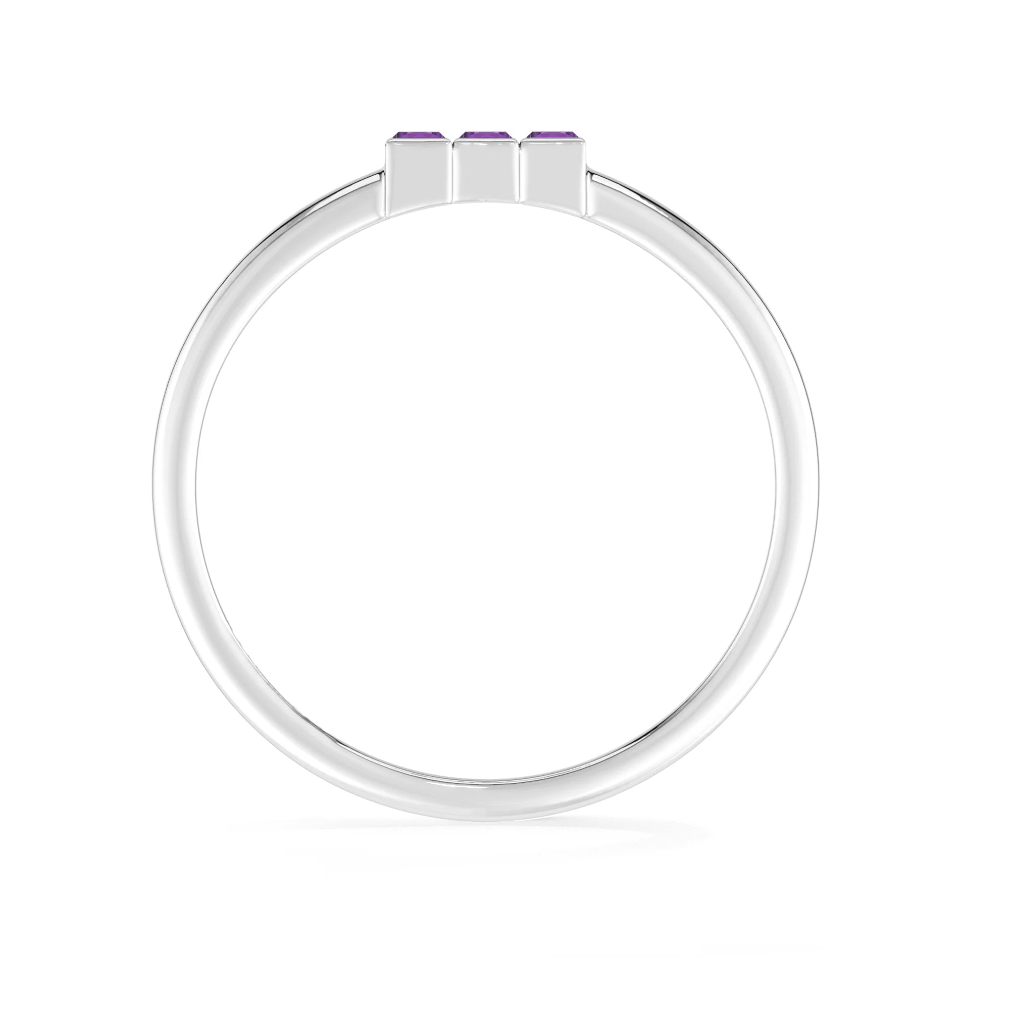 amethyst stackable prong-set ring