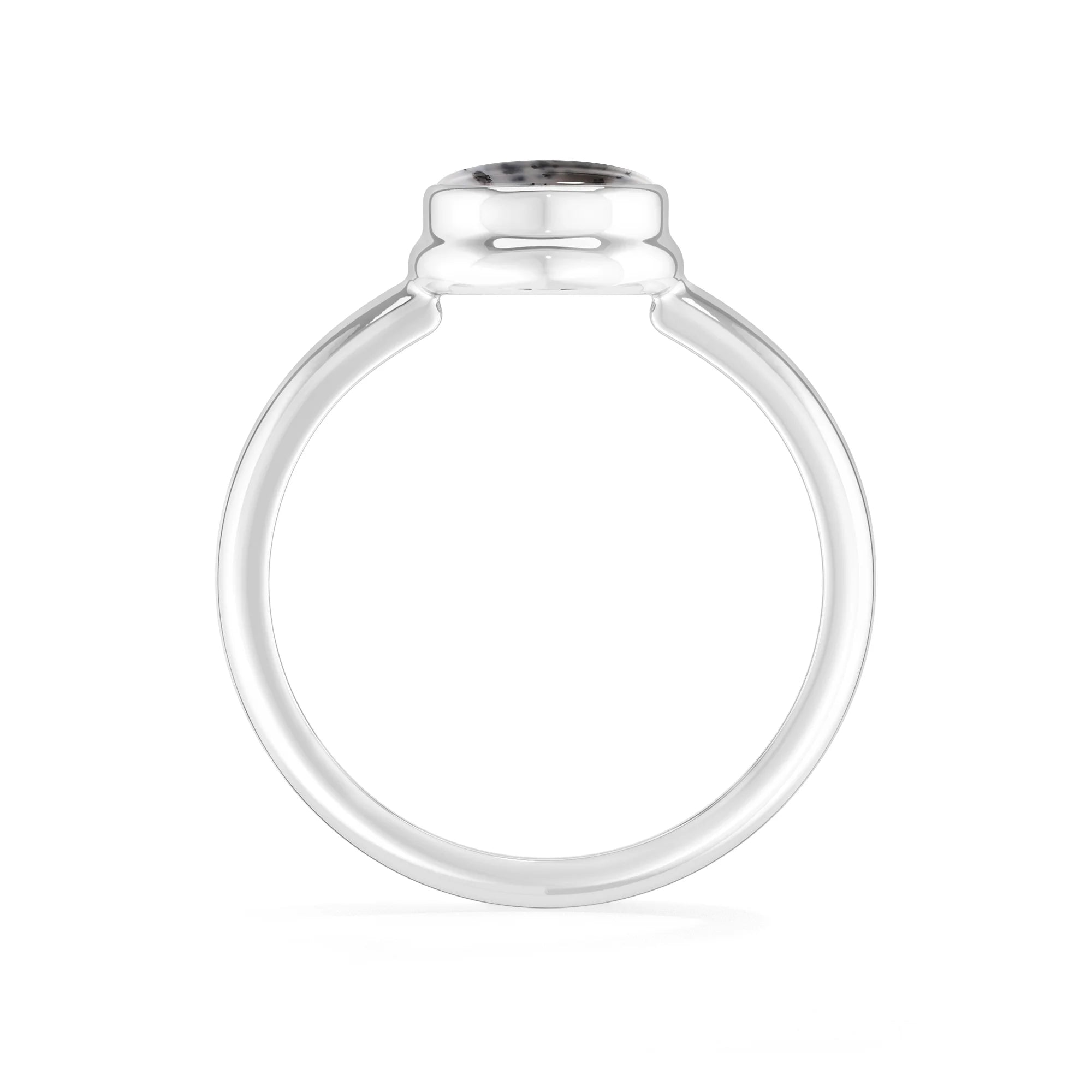 dendritic-opal bezel-set ring