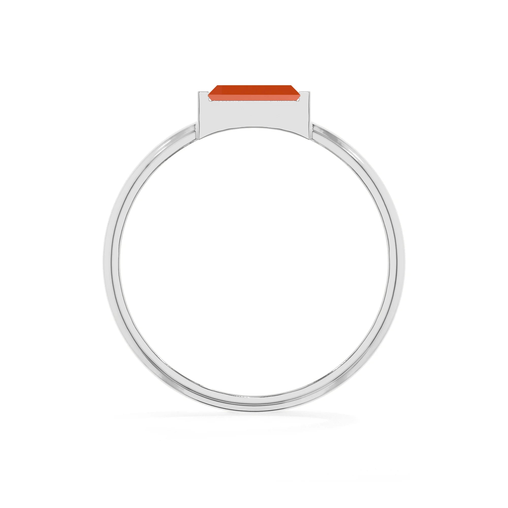 carnelian stackable bezel-set ring