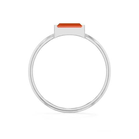 carnelian stackable bezel-set ring