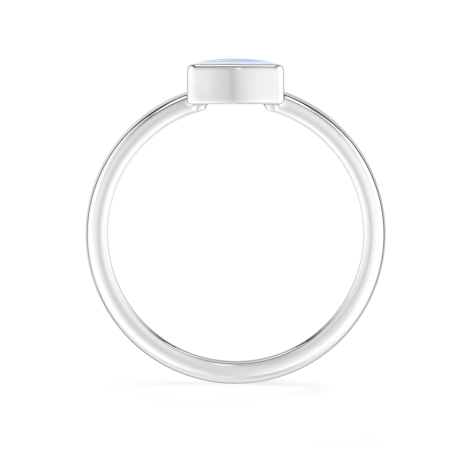 rainbow-moonstone bezel-set ring