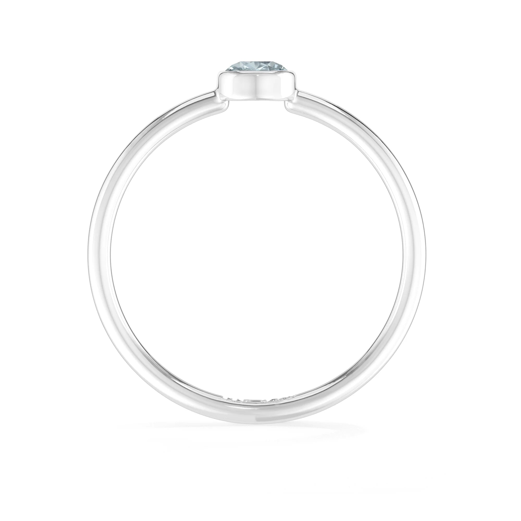 aquamarine stackable bezel-set ring