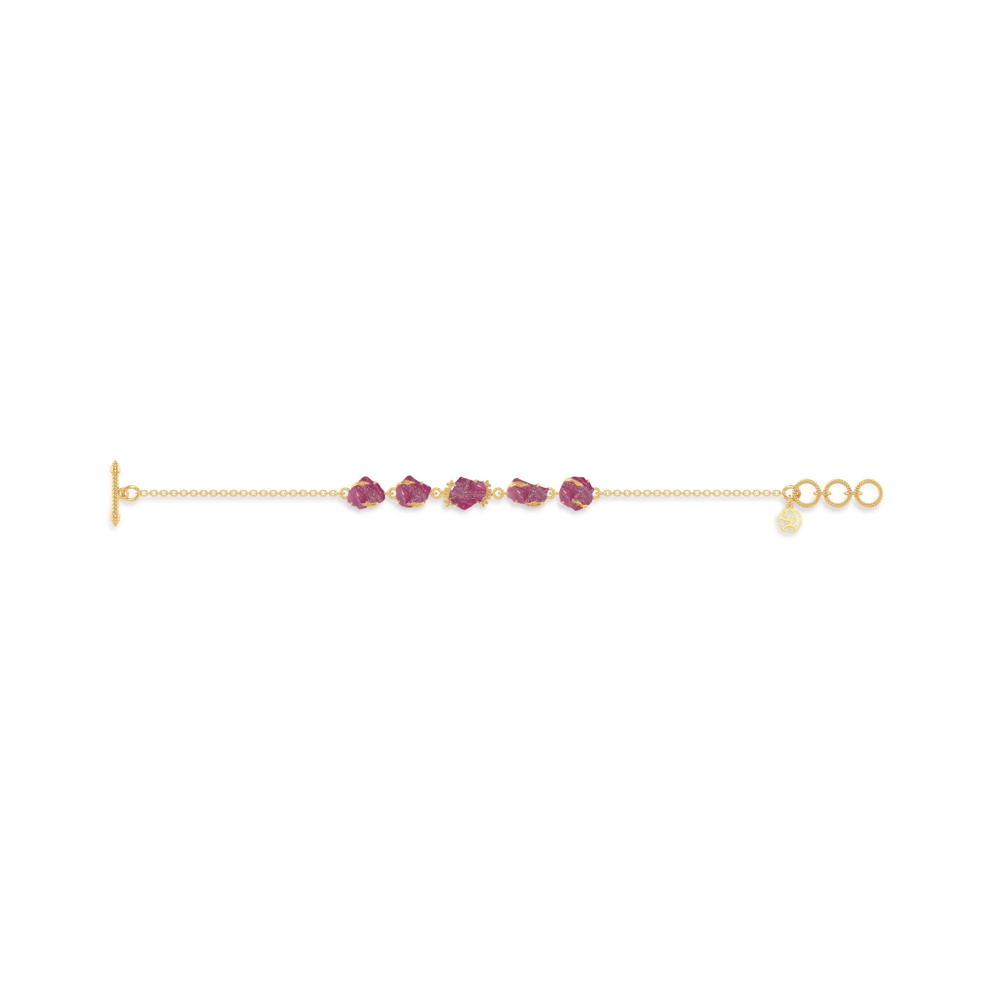 ruby rough bracelet