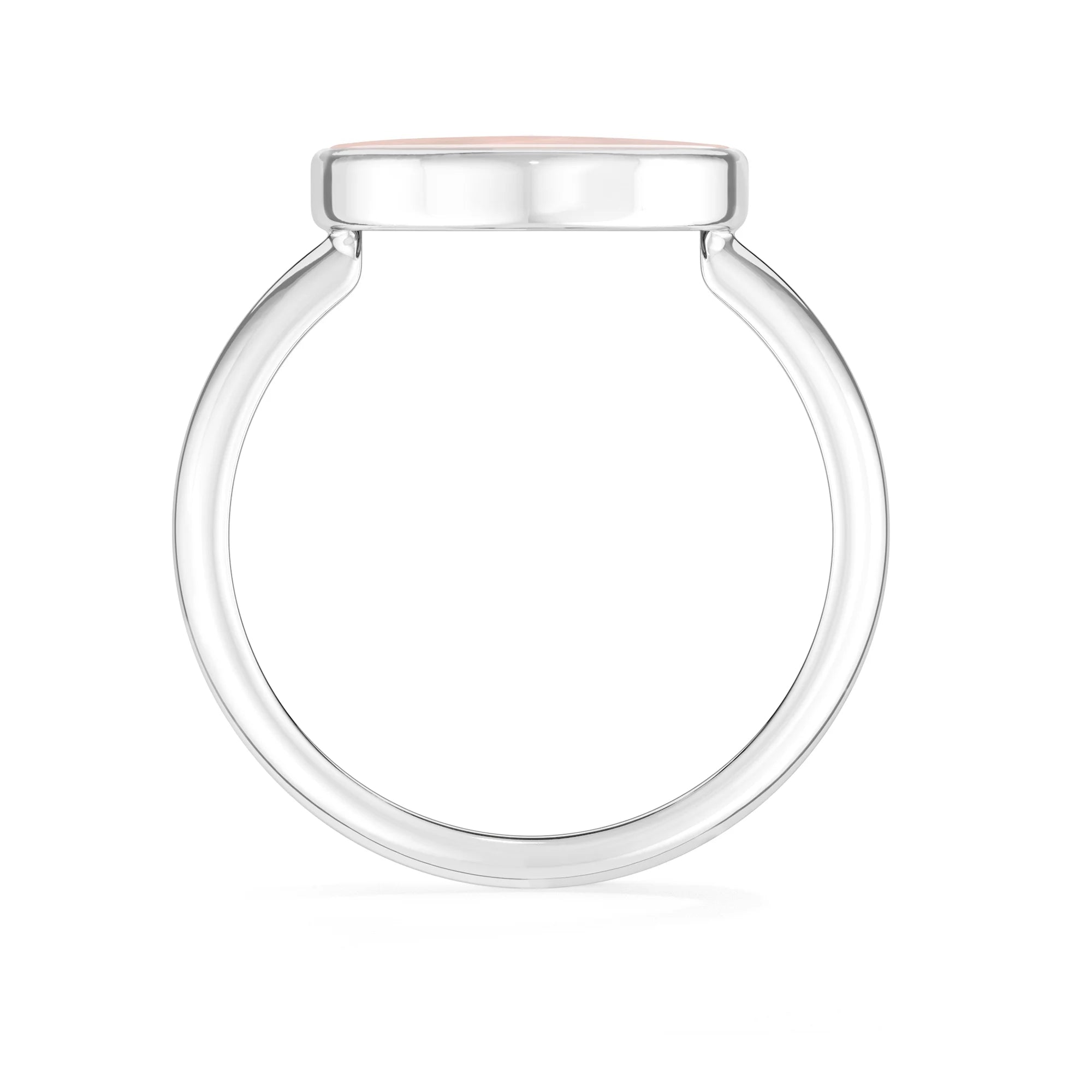 rose-quartz bezel-set ring