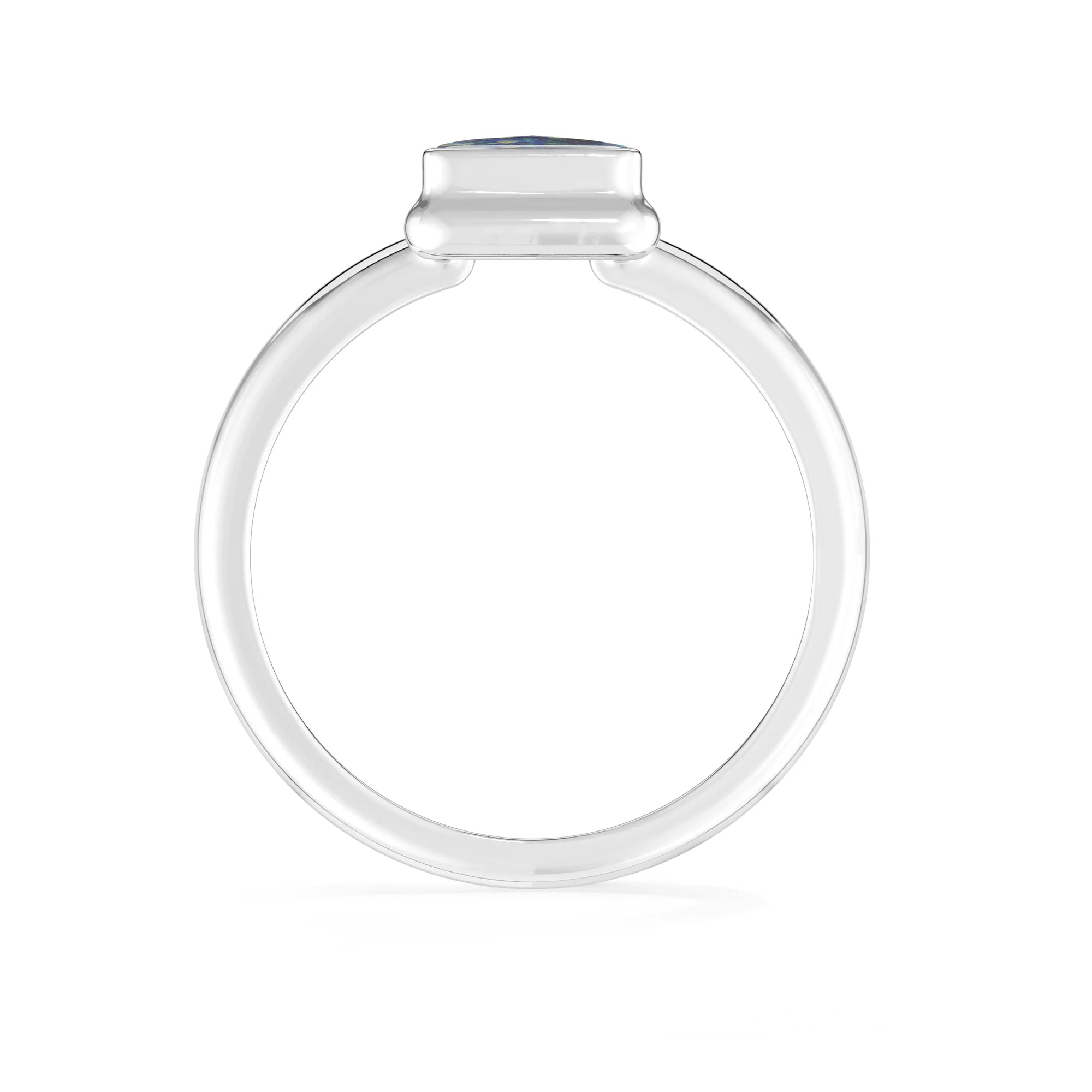 azurite malachite bezel-set ring