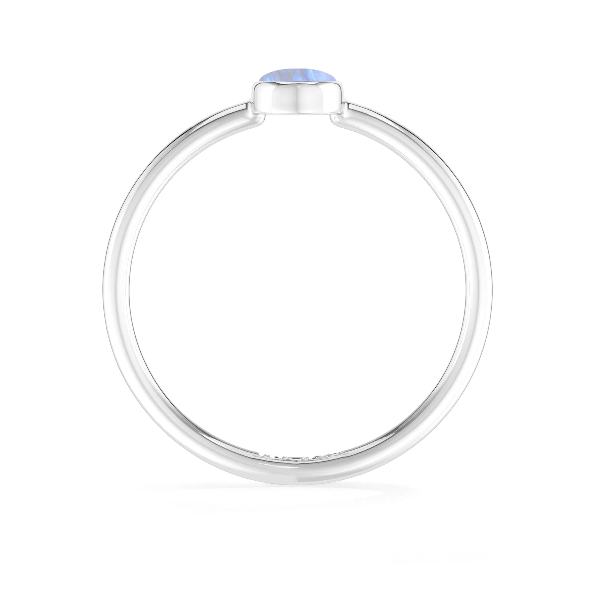 rainbow moonstone bezel-set ring