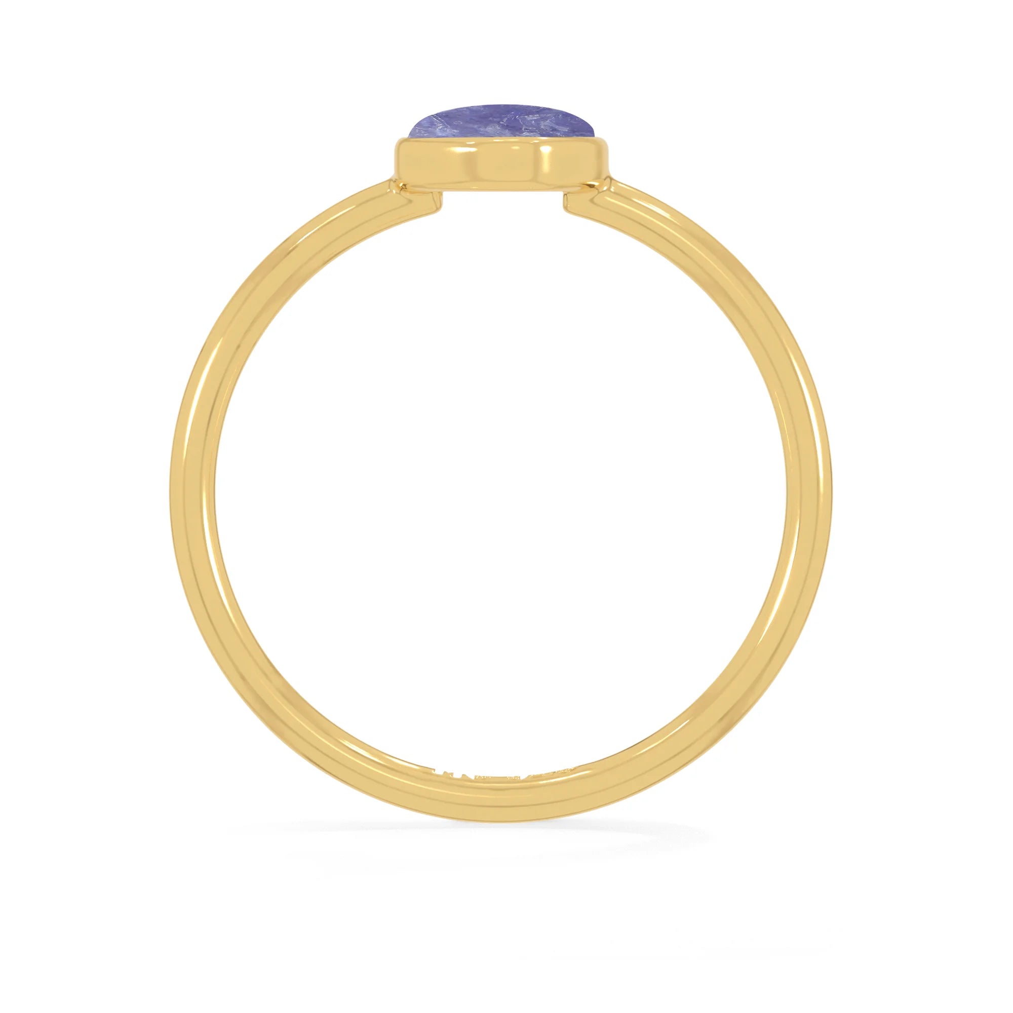 tanzanite stackable bezel-set ring