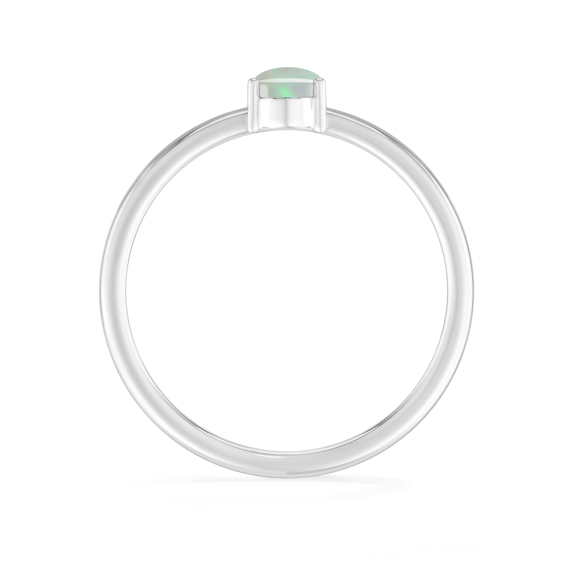 ethiopian-opal stackable prong-set ring