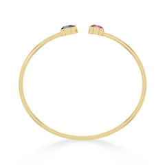 green tourmaline with pink tourmaline cut bracelet