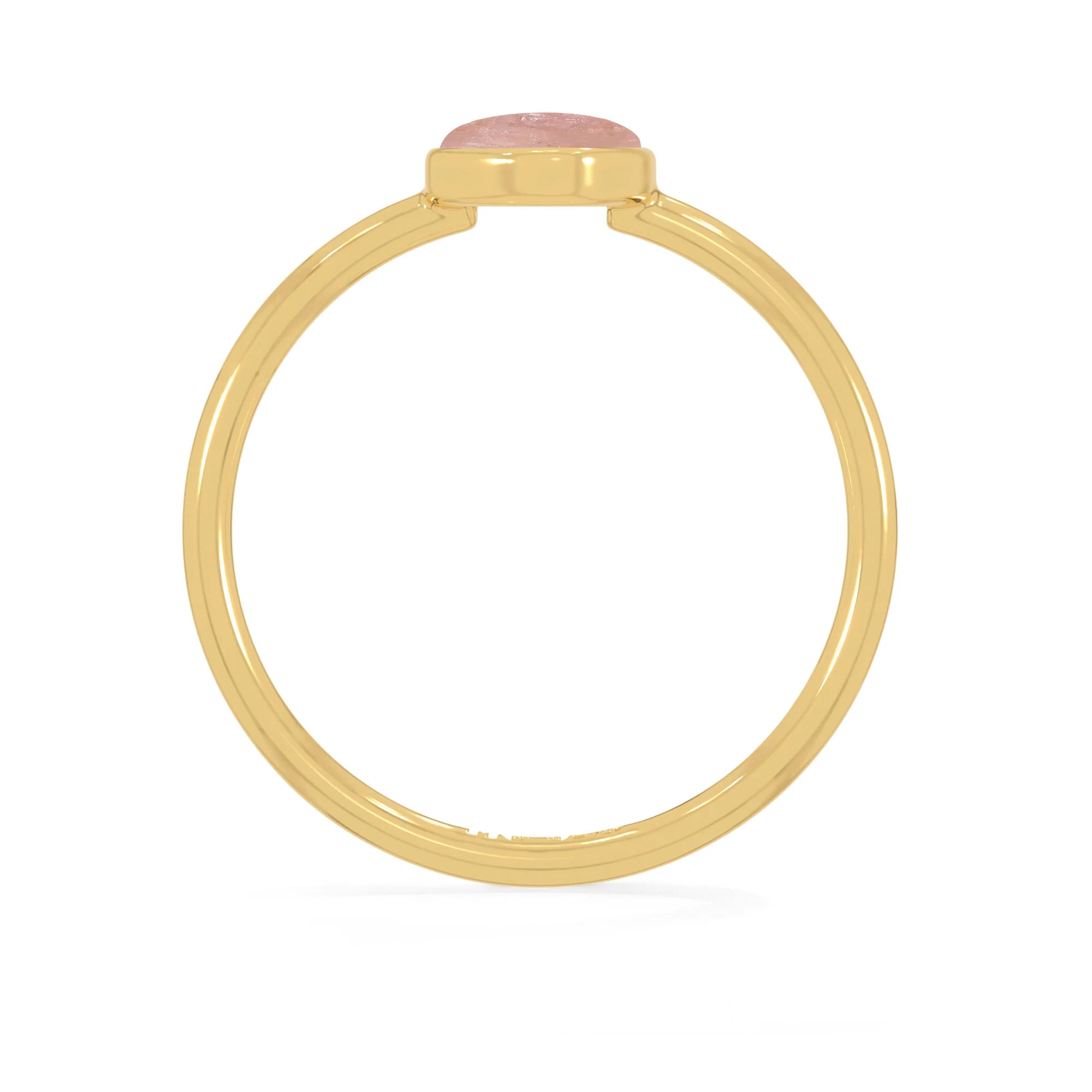 rose quartz stackable bezel-set ring
