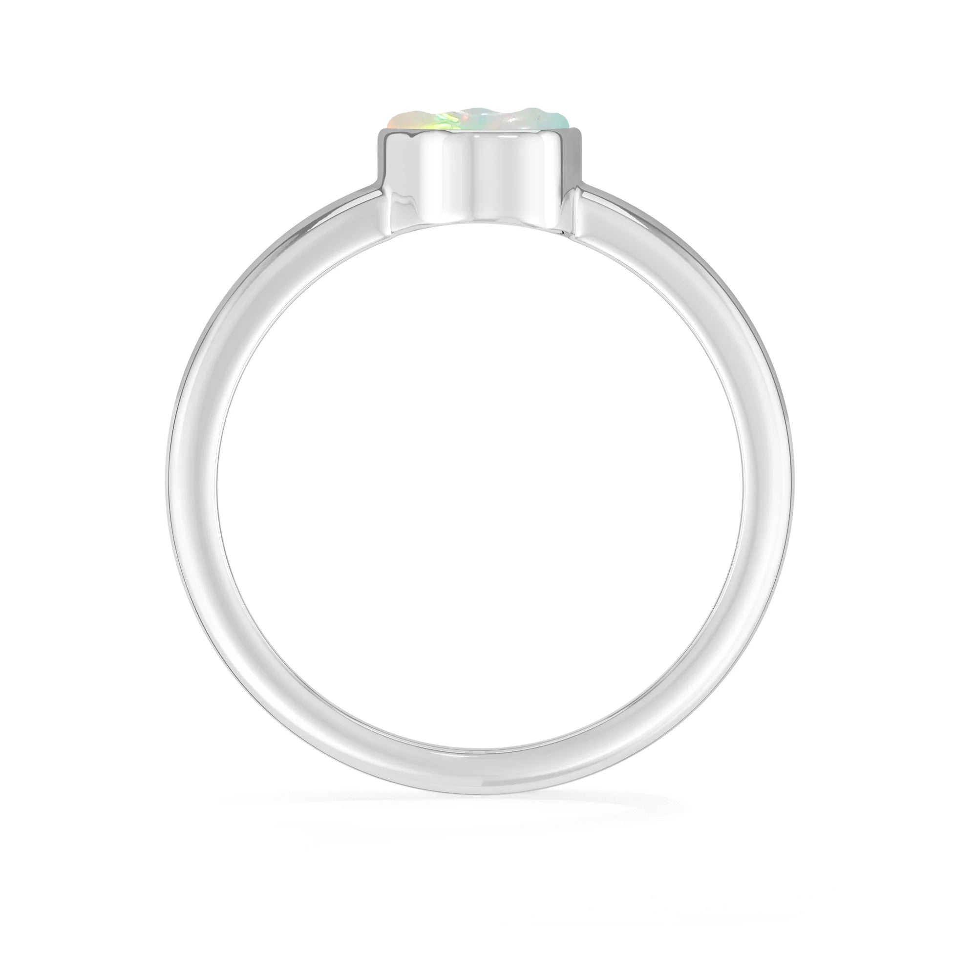 ethiopian opal bezel-set ring