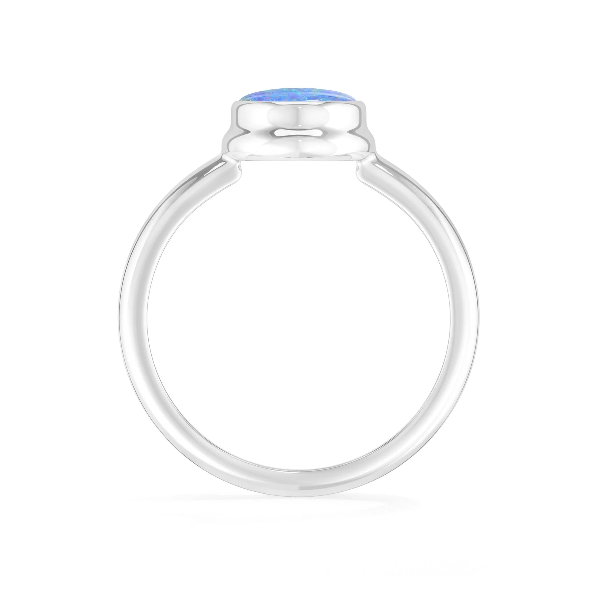 australian-opal bezel-set ring