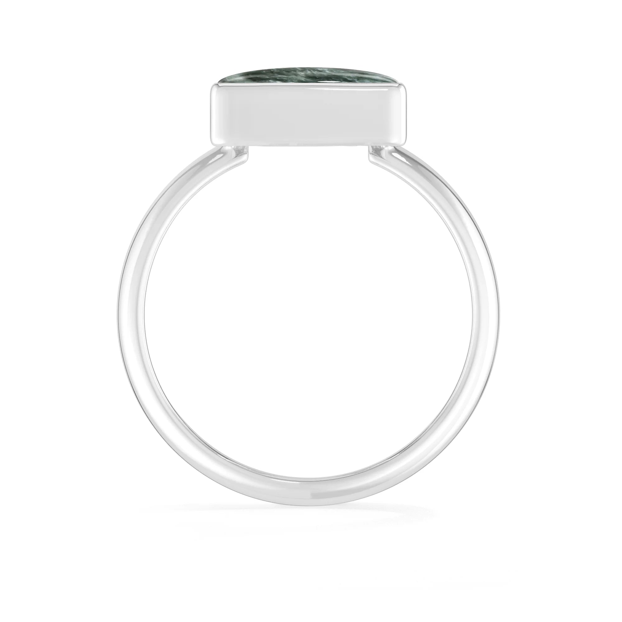 seraphinite bezel-set ring