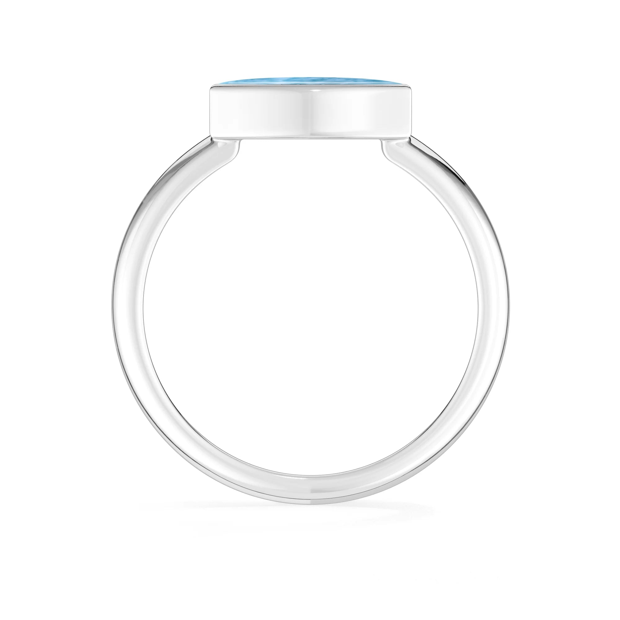 larimar bezel-set ring