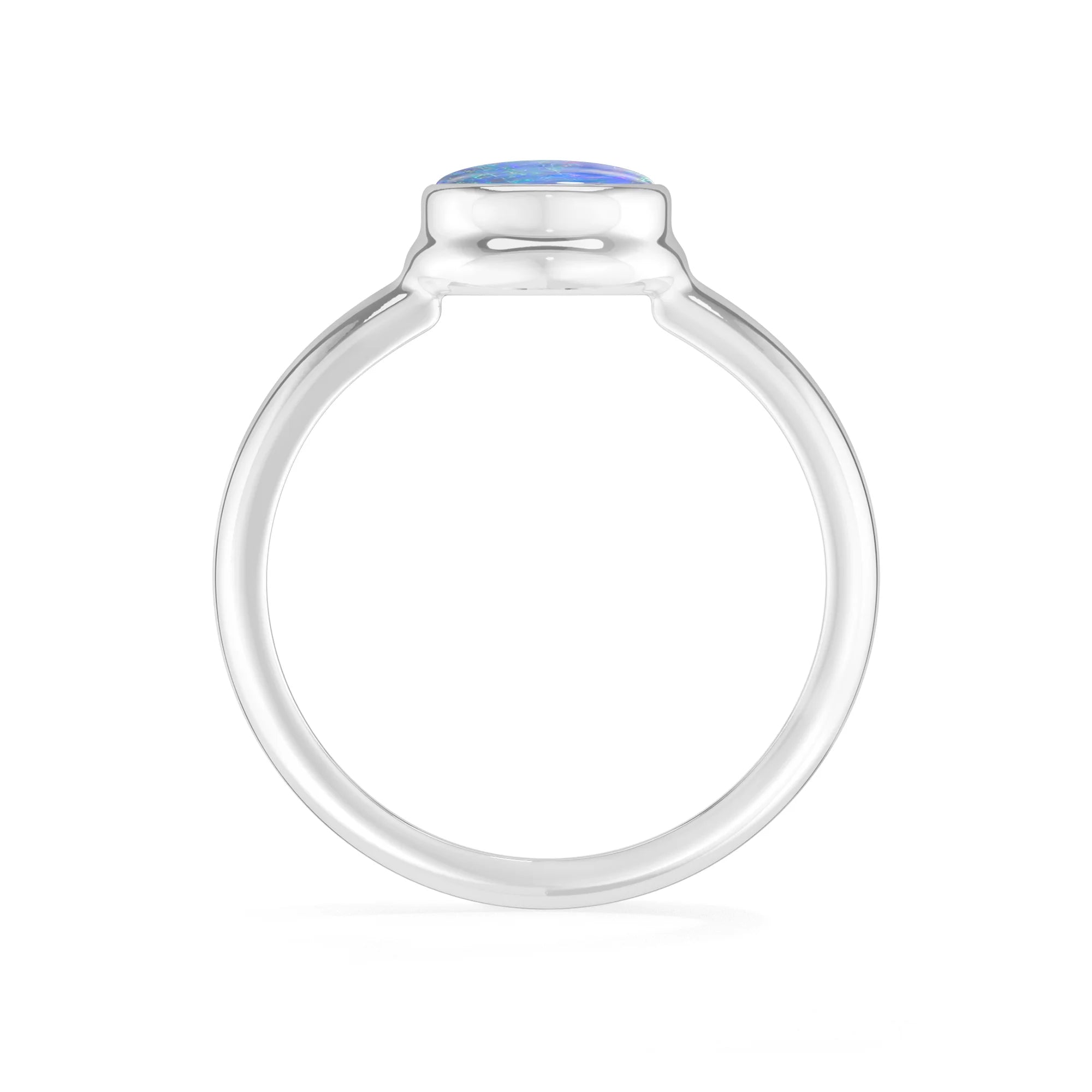 australian-opal bezel-set ring