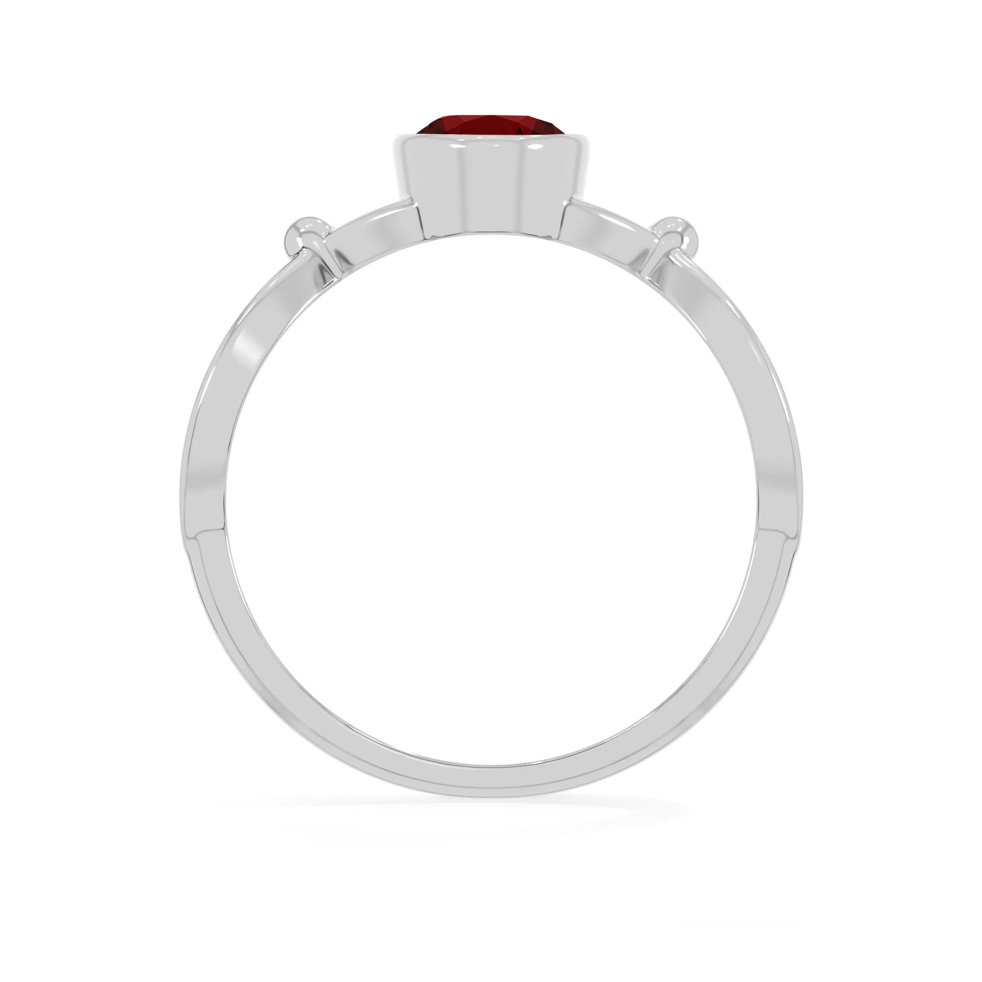 garnet stackable bezel-set ring