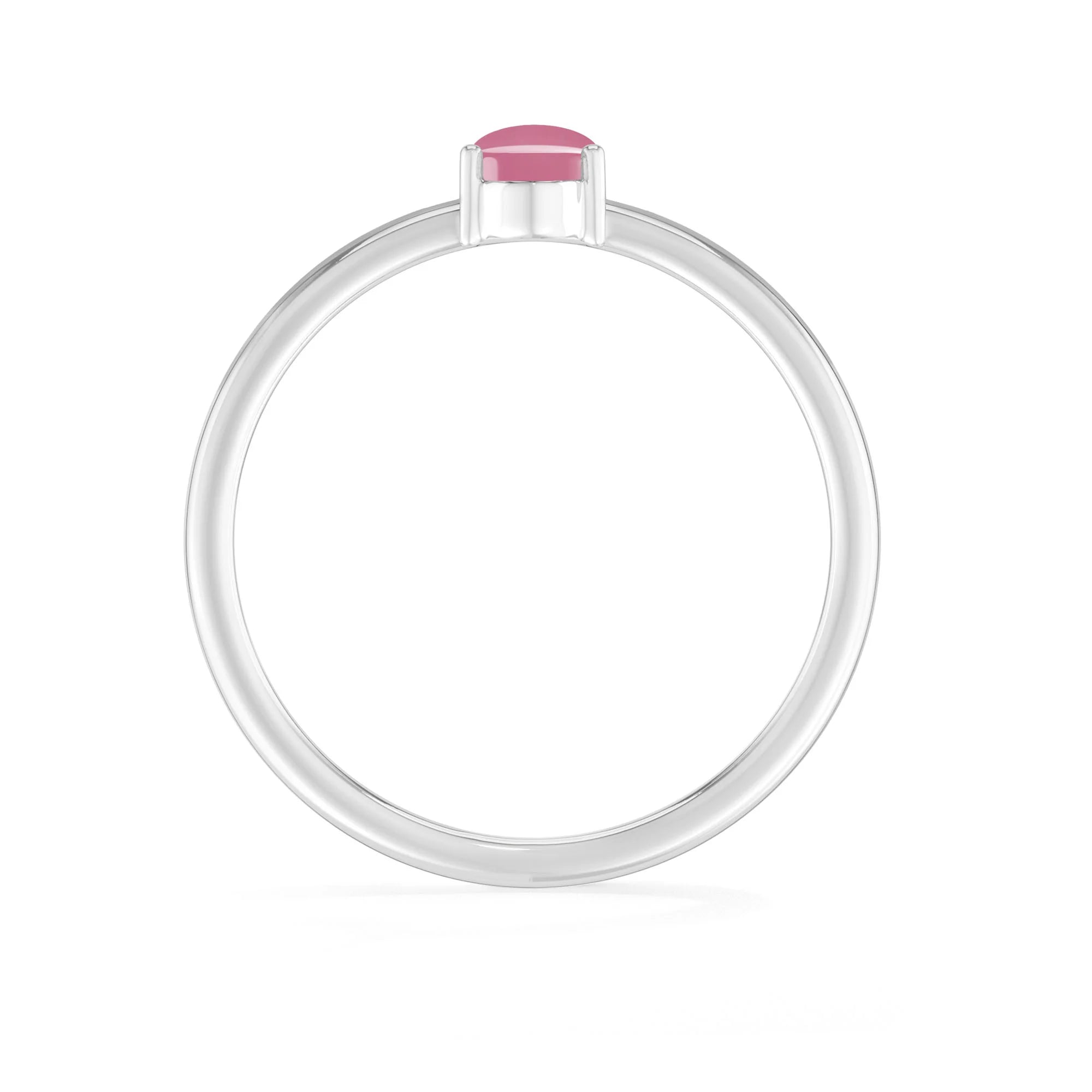 pink tourmaline stackable prong-set ring