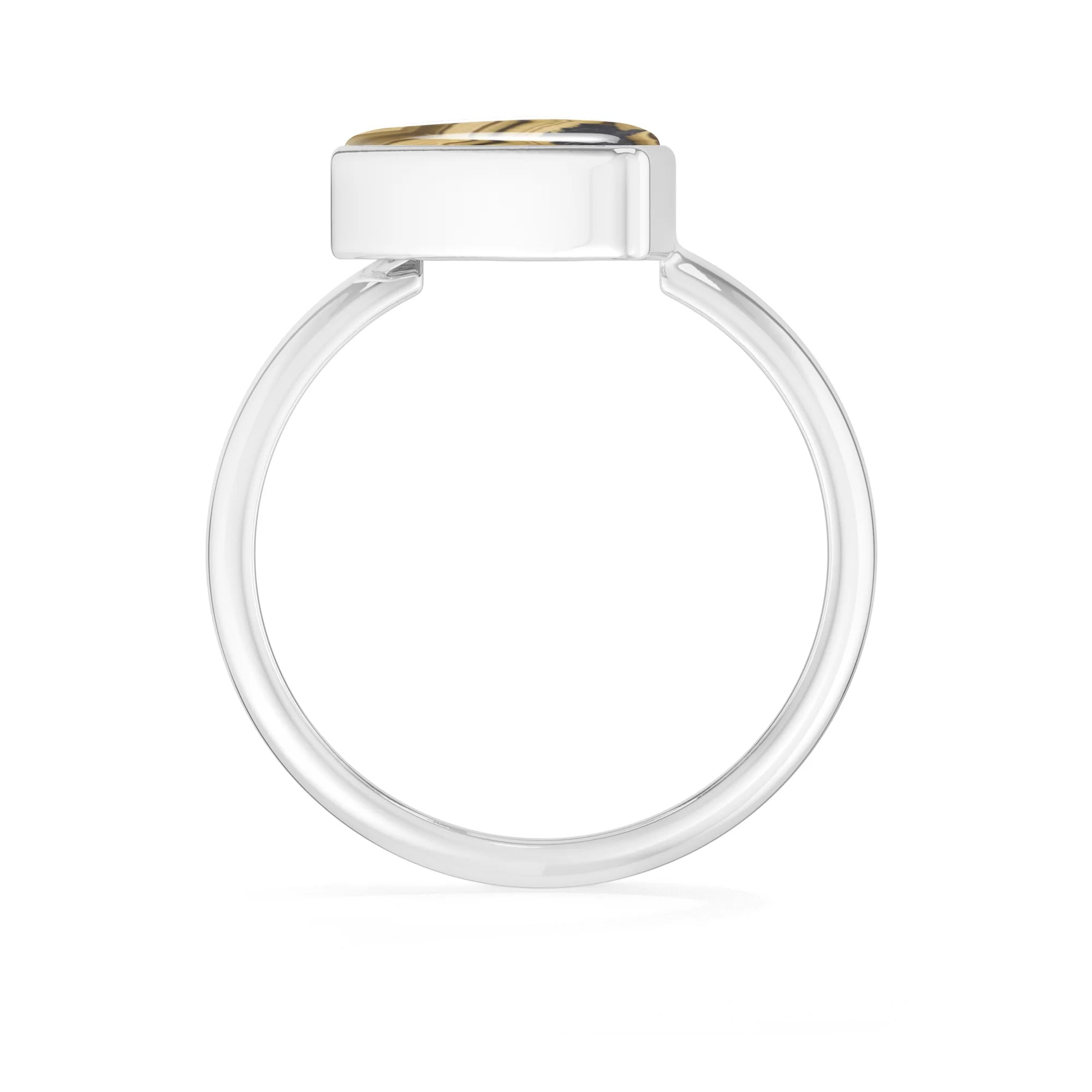 schalenblende bezel-set ring