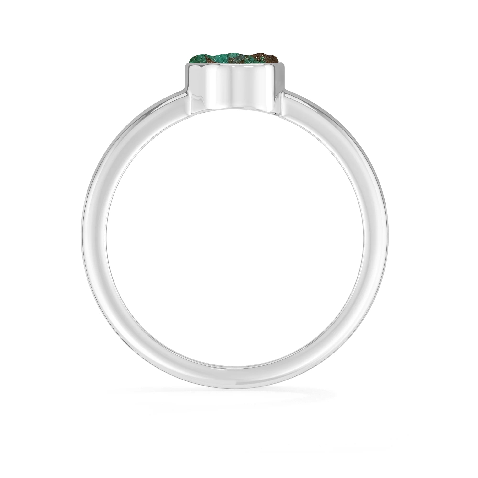 chrysocolla bezel-set ring