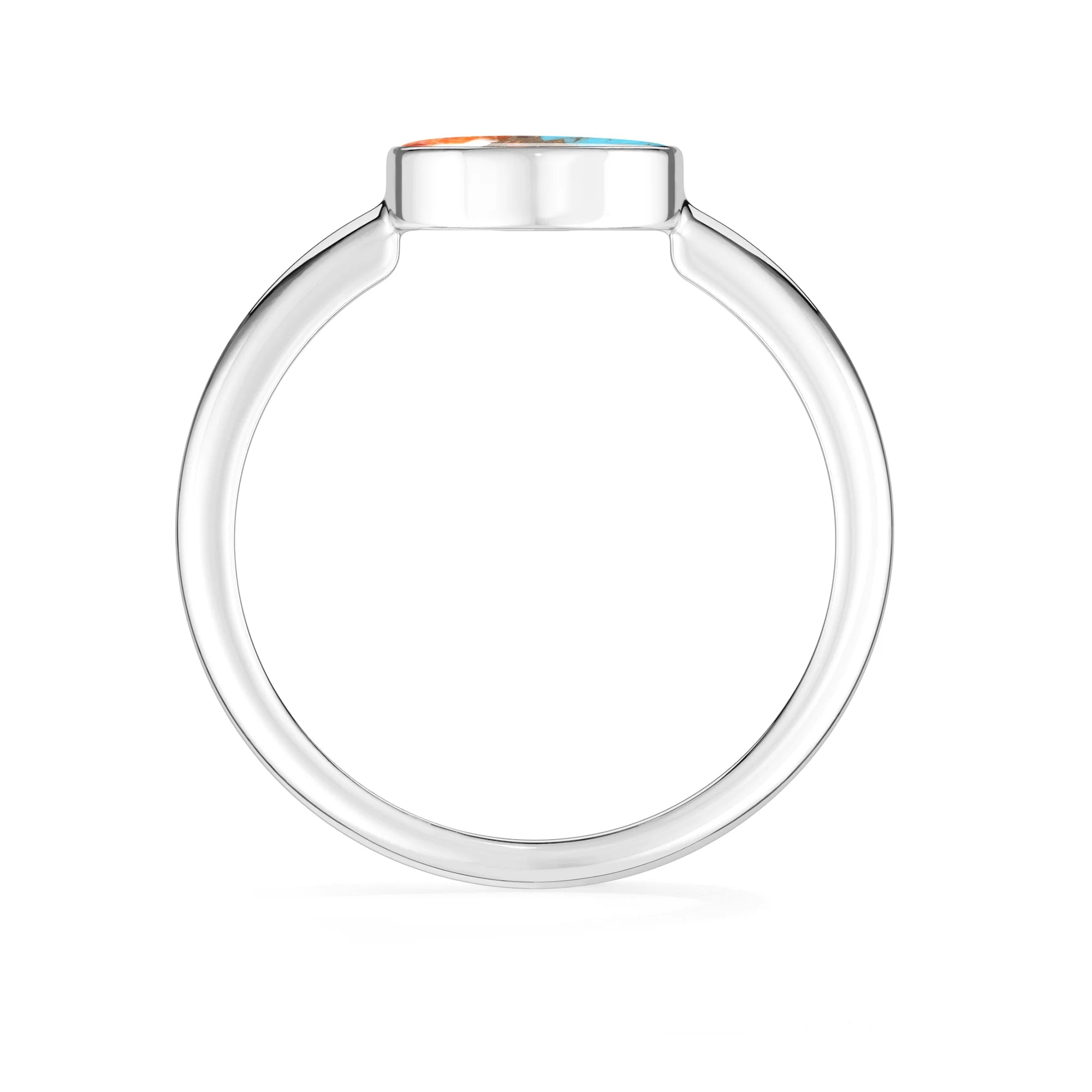 spiny-oyster-turquoise bezel-set ring