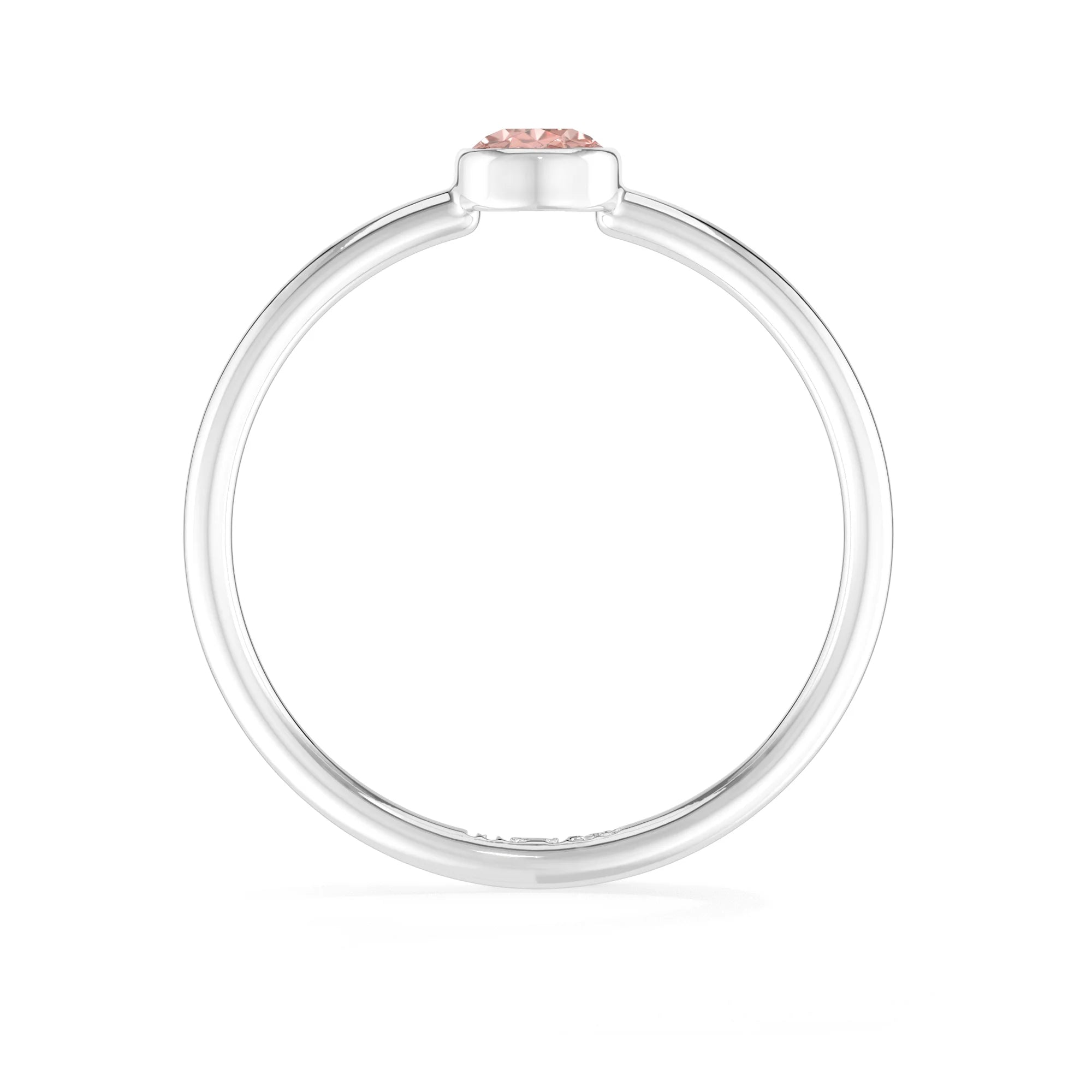 rose quartz stackable bezel-set ring