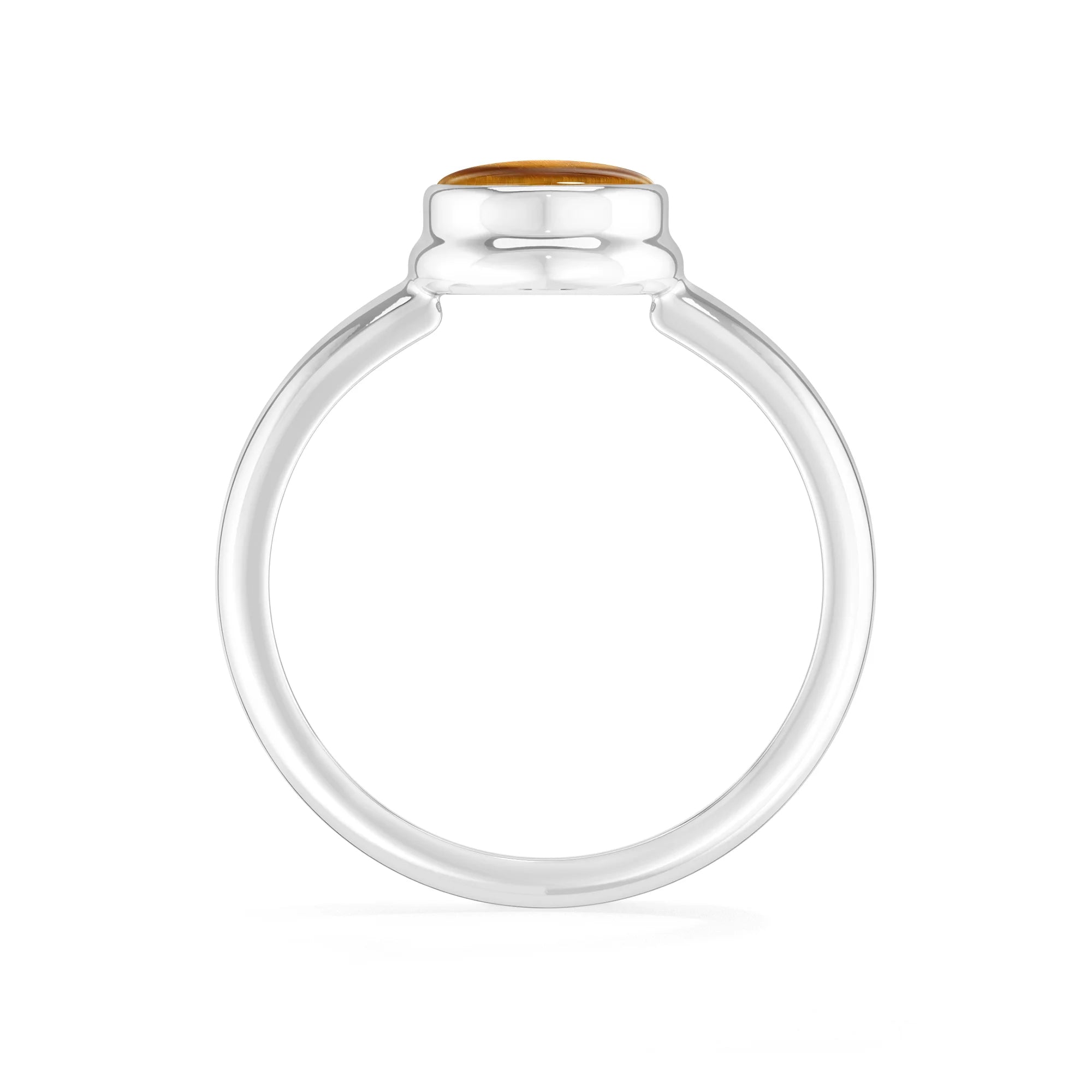 tiger-eye bezel-set ring