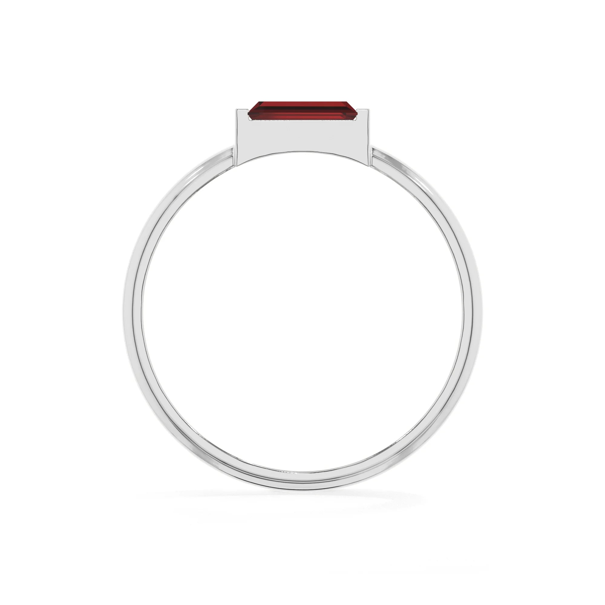 garnet stackable bezel-set ring